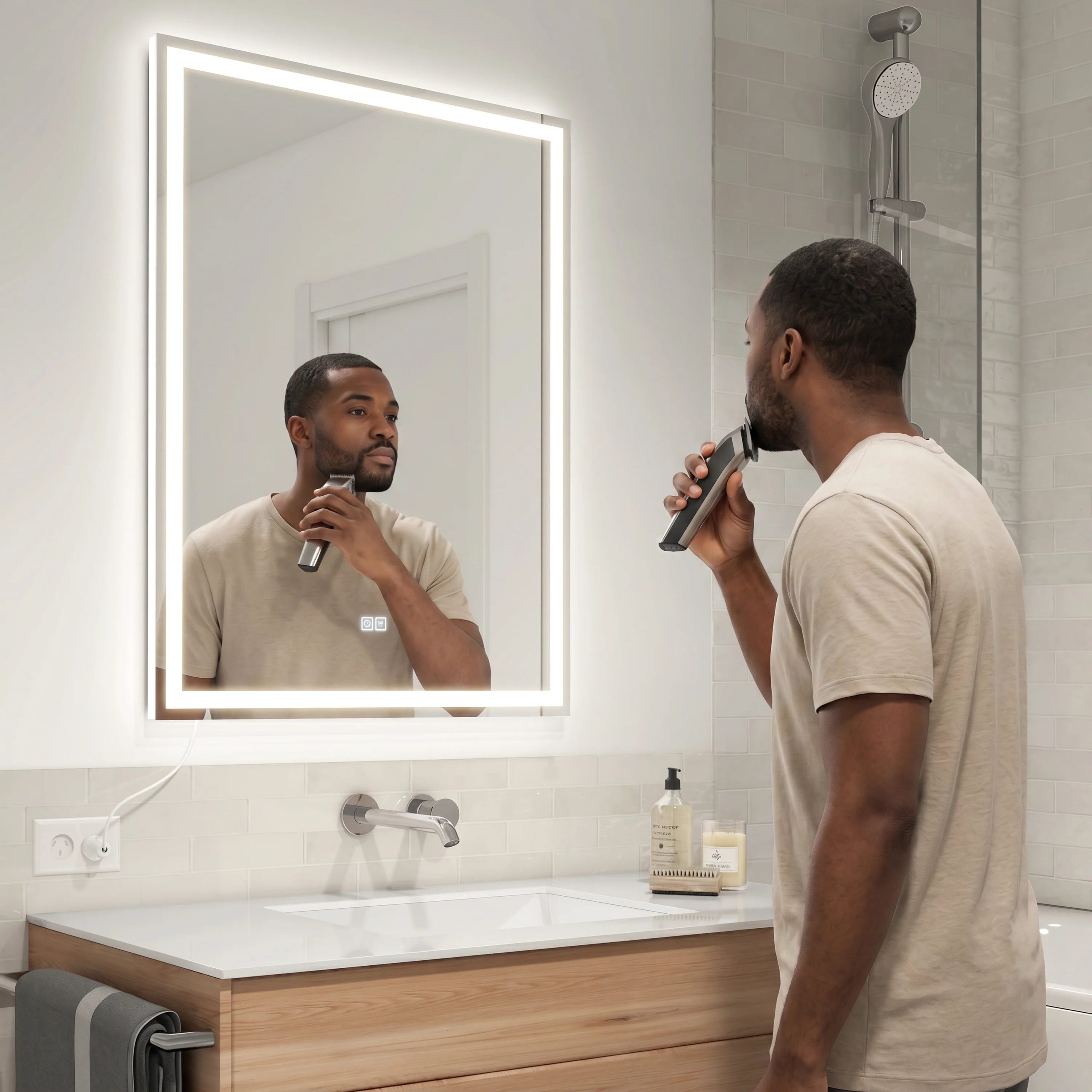 Artika Aurea 24 in. x 31 in. (61 x 79 cm) Anti-Fog LED Bathroom Mirror - Image 2