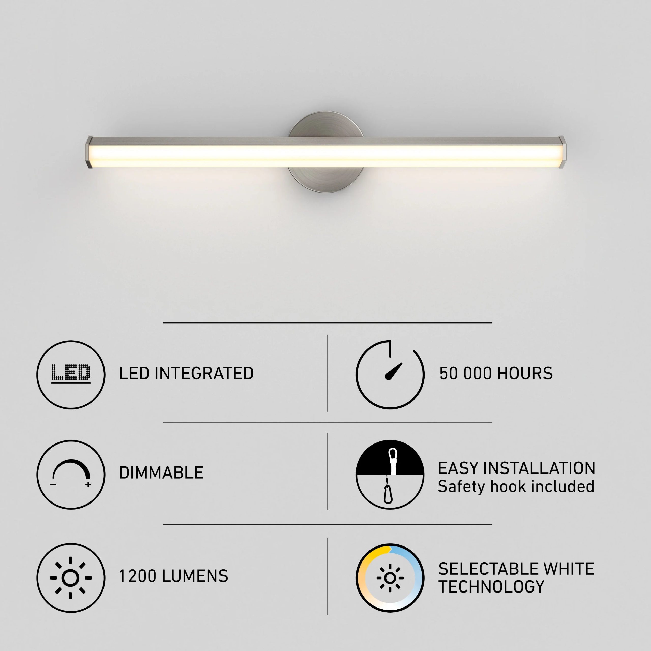 Artika Ewen 27-in (69 cm) Integrated LED 5-CCT Vanity Light Bar for Bathroom - Image 20