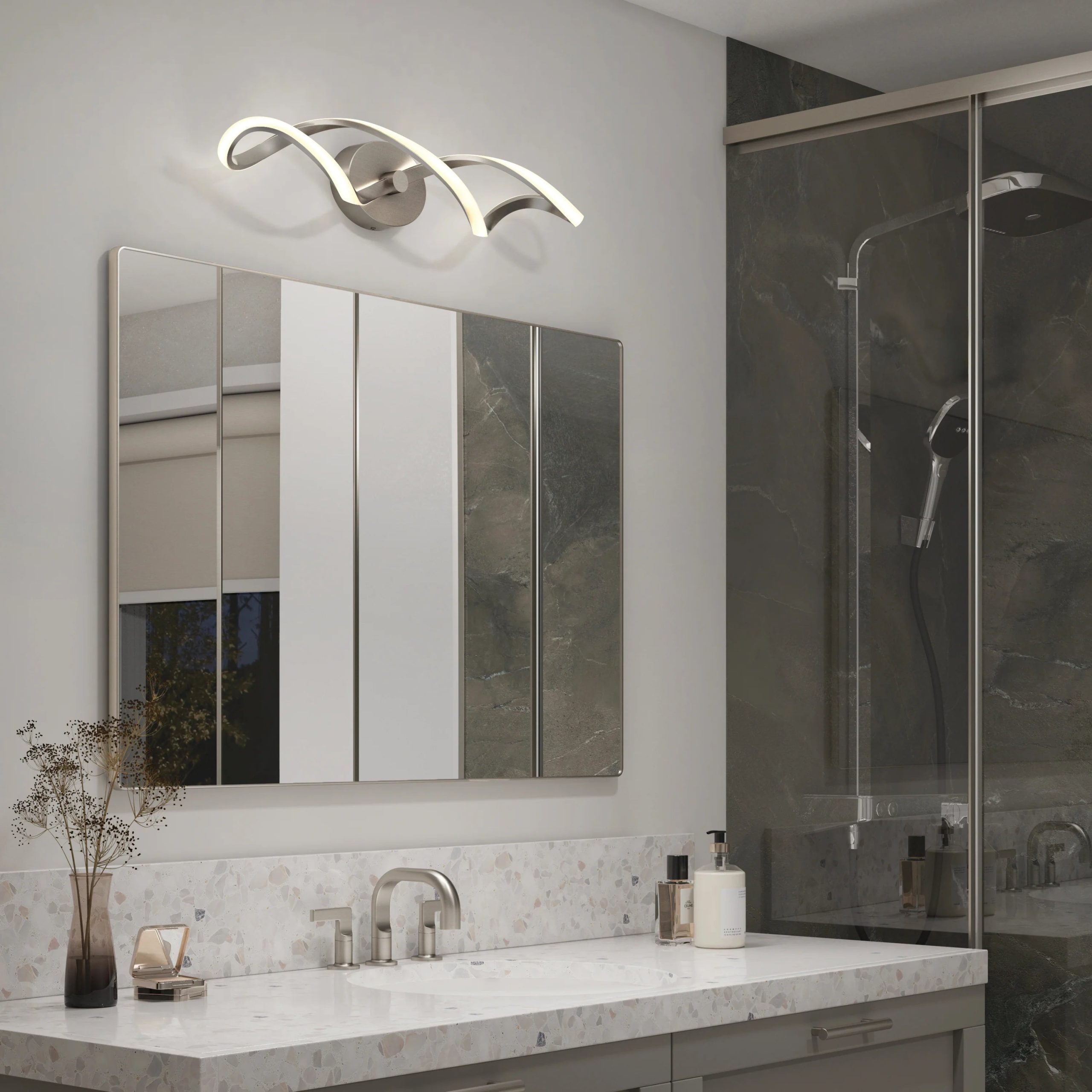 Artika Swirl 27-in (68 cm) 3-Light Modern LED Vanity Light for Bathroom - Image 34