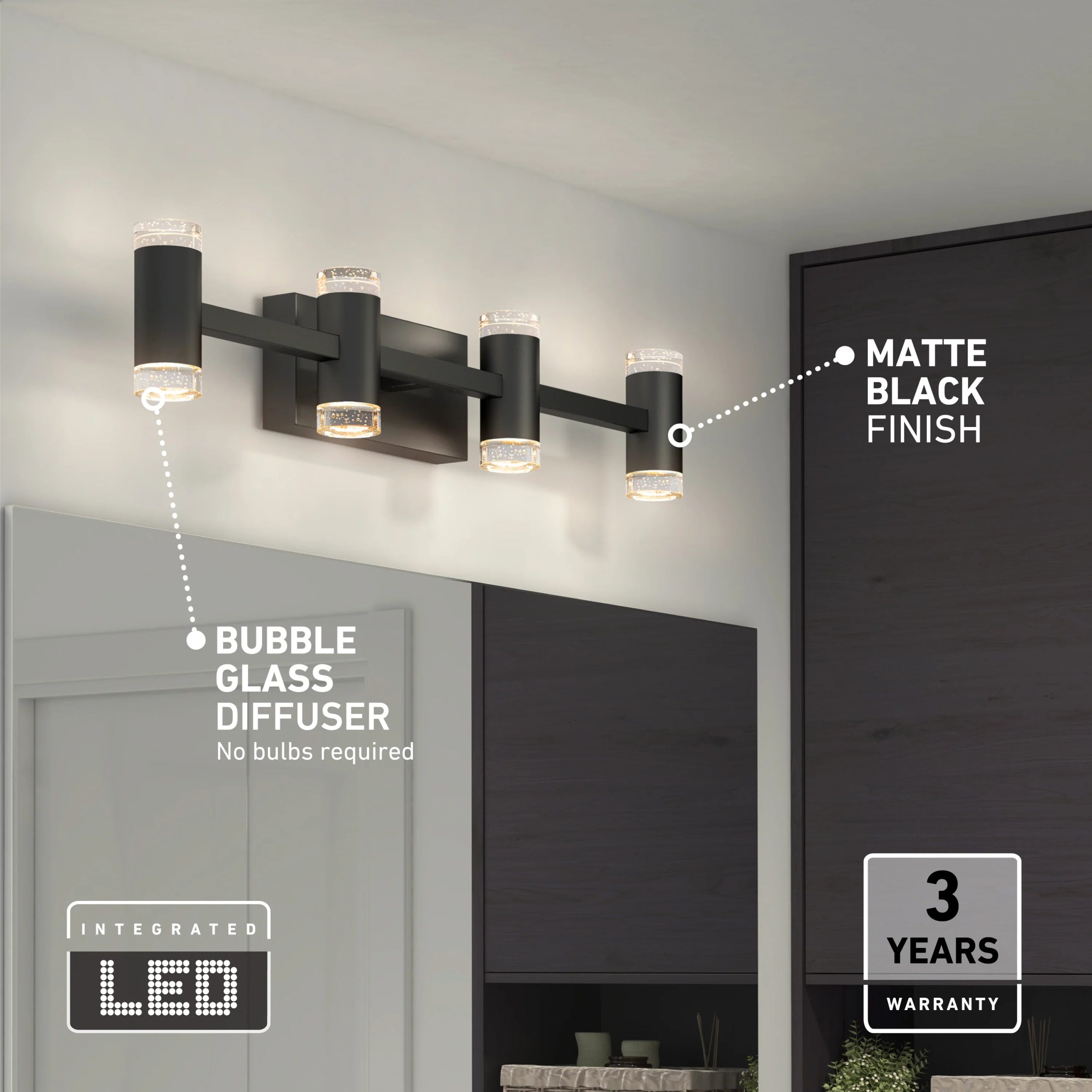 Artika Mist 27-in (67 cm) Integrated LED 5-CCT Vanity Light Bar for Bathroom - Image 11