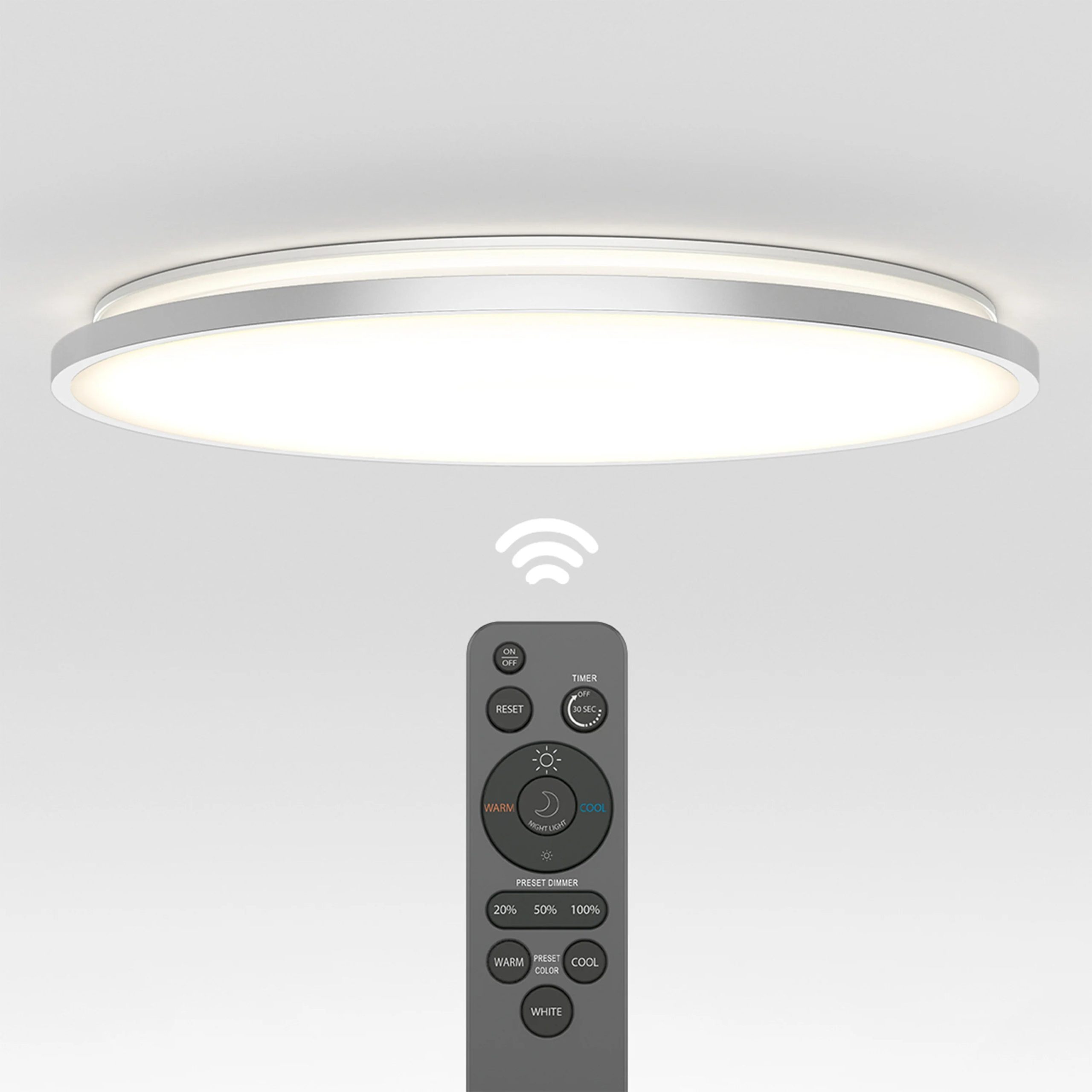 Artika Europa 21 in. (54 cm) Modern LED Flush Mount Ceiling Light - with remote - Image 21
