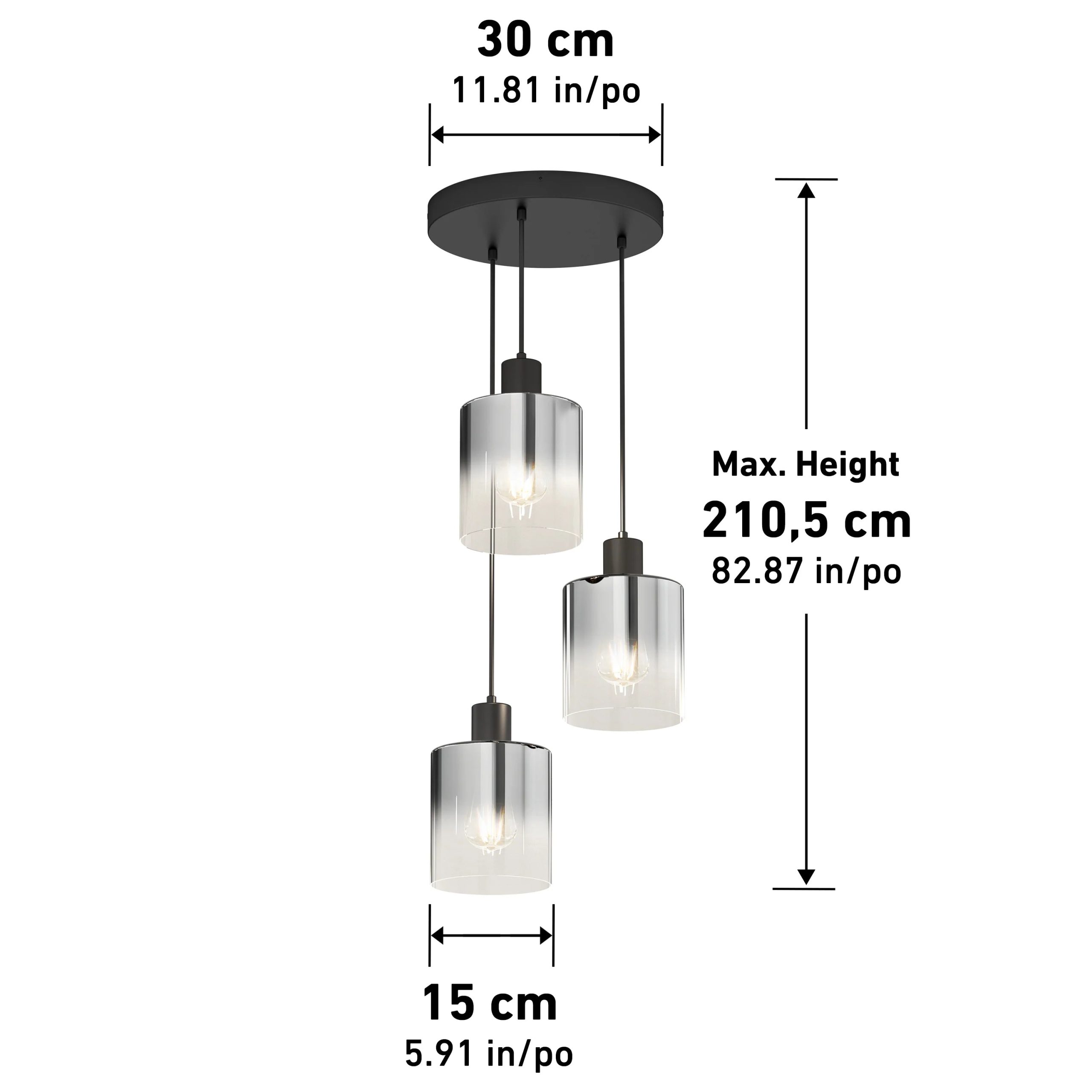 Artika Haze moderns 3-light pendant light glass - Image 13