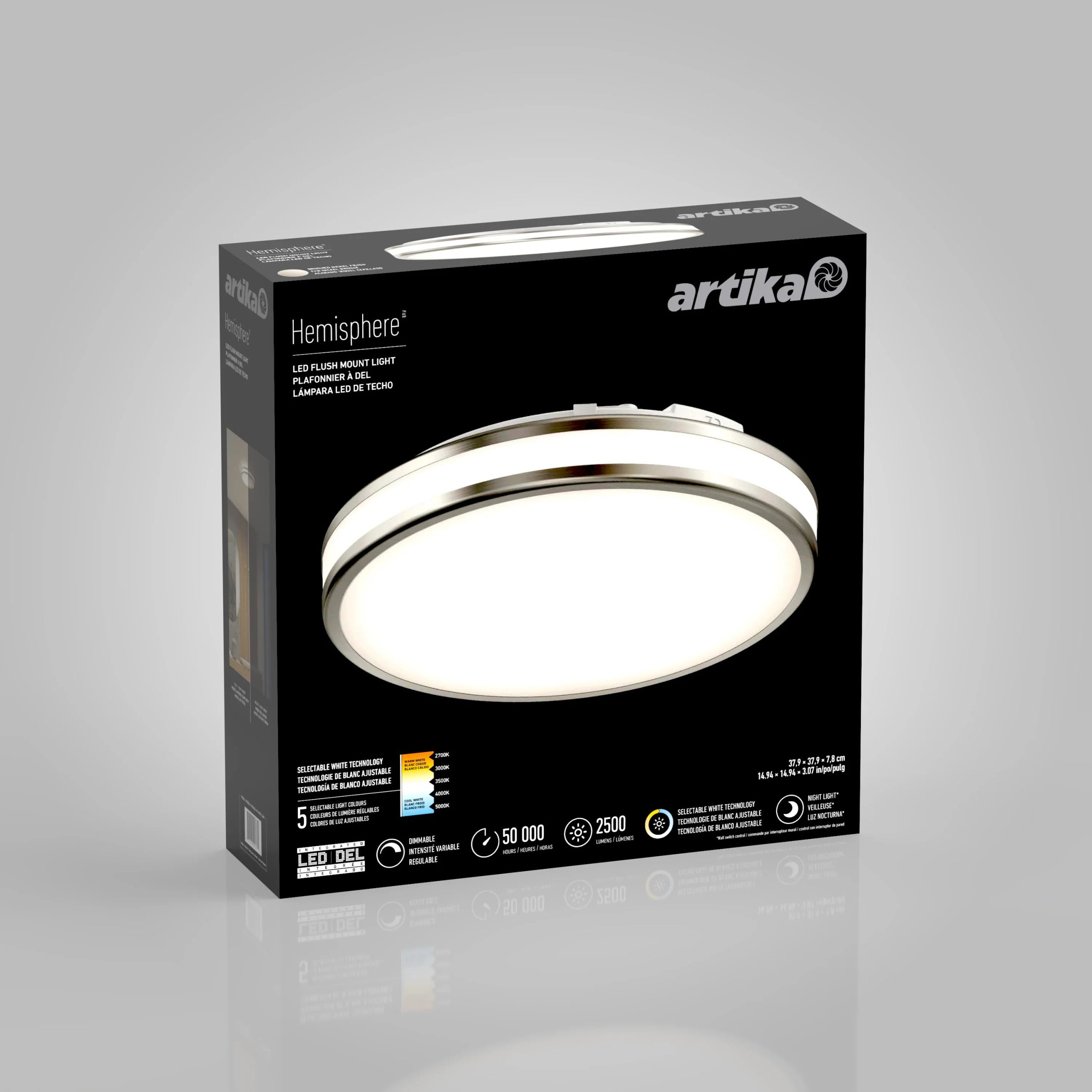 Artika Hemisphere 15 in. (38 cm) Modern LED Flush Mount Ceiling Light 5 CCT - Image 20