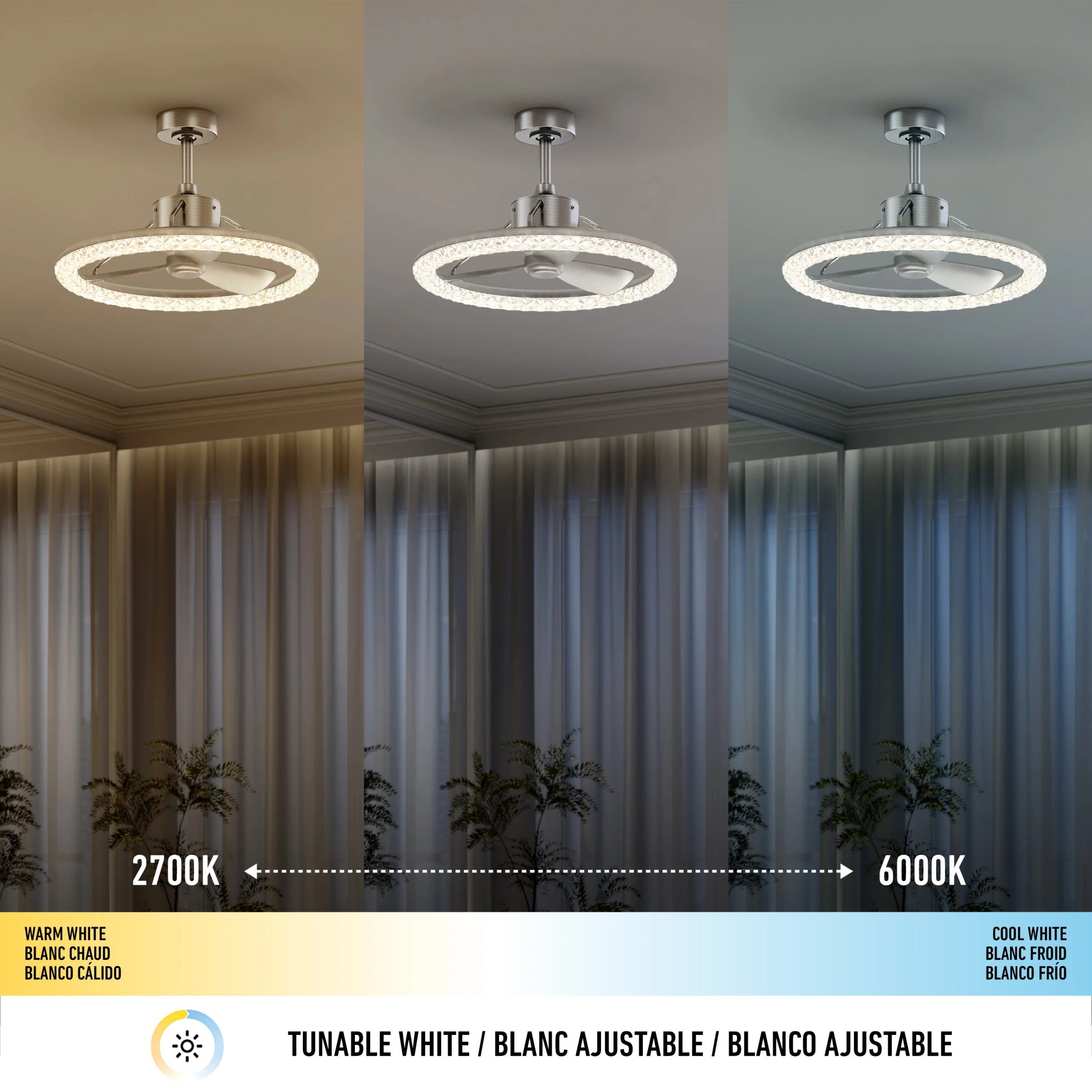 Artika Carat 23 in. (58 cm) LED modern fandelier ceiling fan with light - includes remote - Image 18