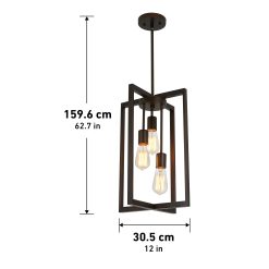 Alternative view of Artika Yale 3-light LED chandelier