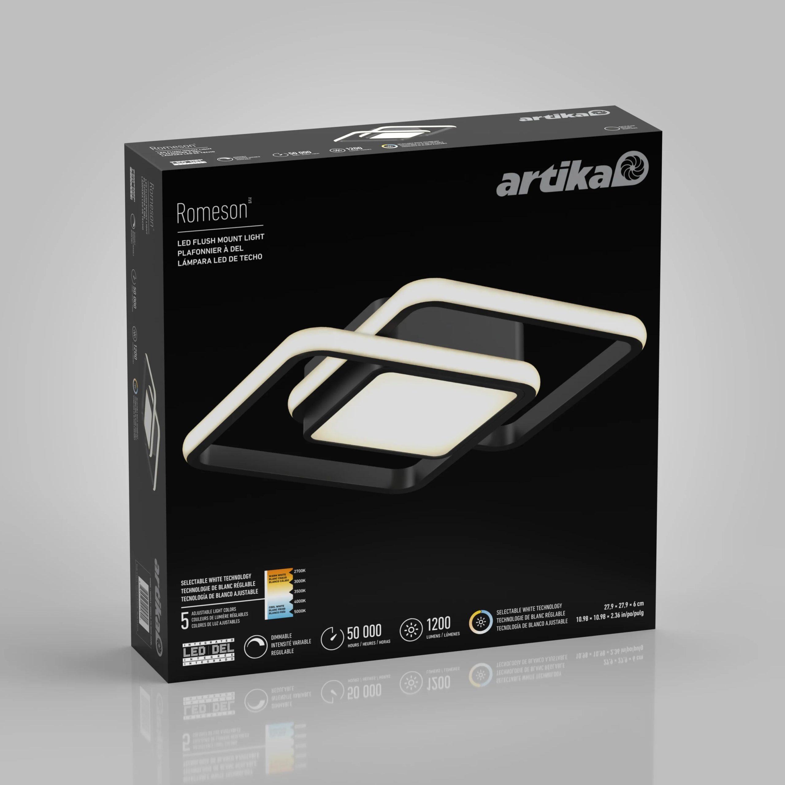 Artika Romeson 11 in. (28 cm) Modern LED Flush Mount Ceiling Light 5 CCT - Image 12