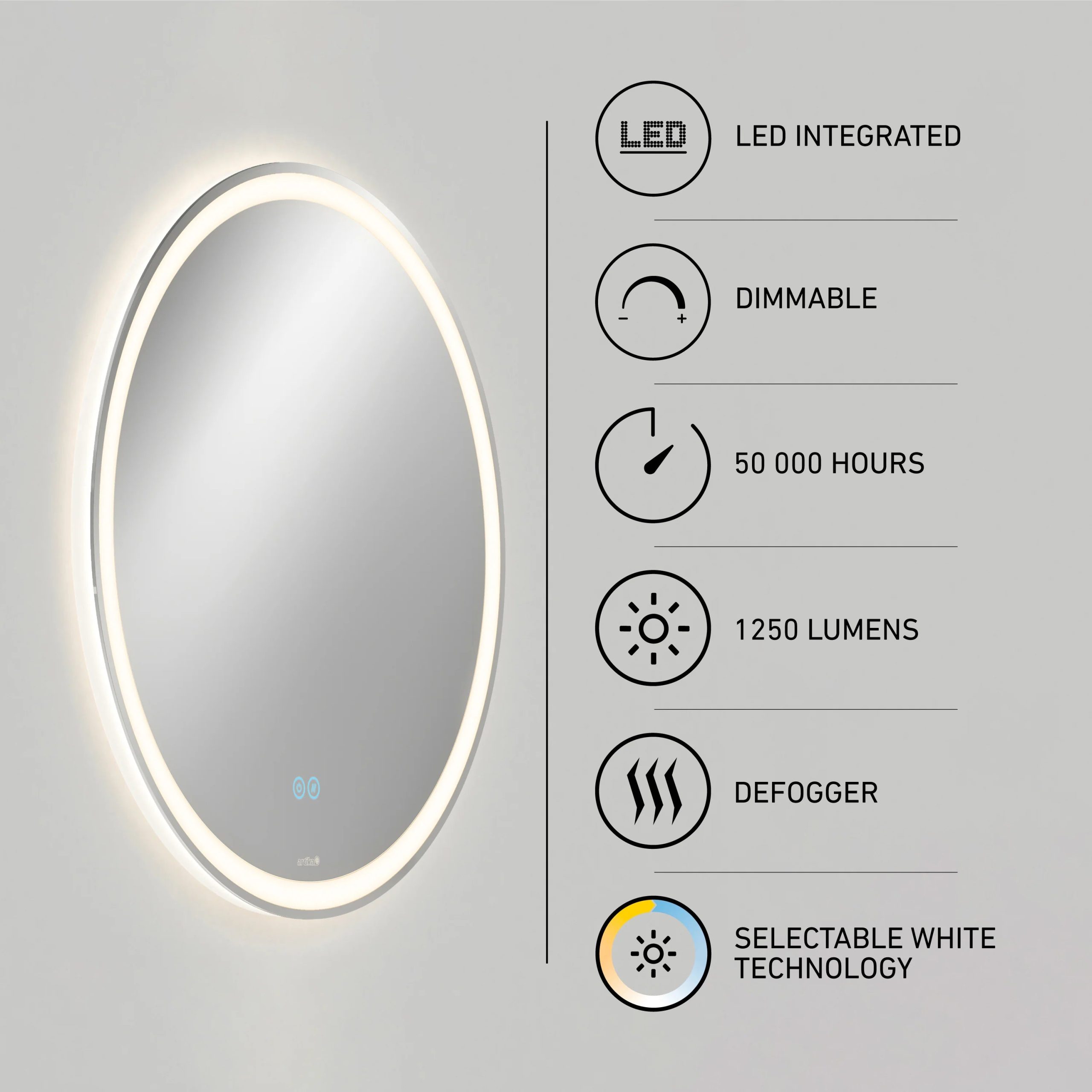 Artika Ayla 28 in. LED mirror 3 CCT with defogger - Image 9