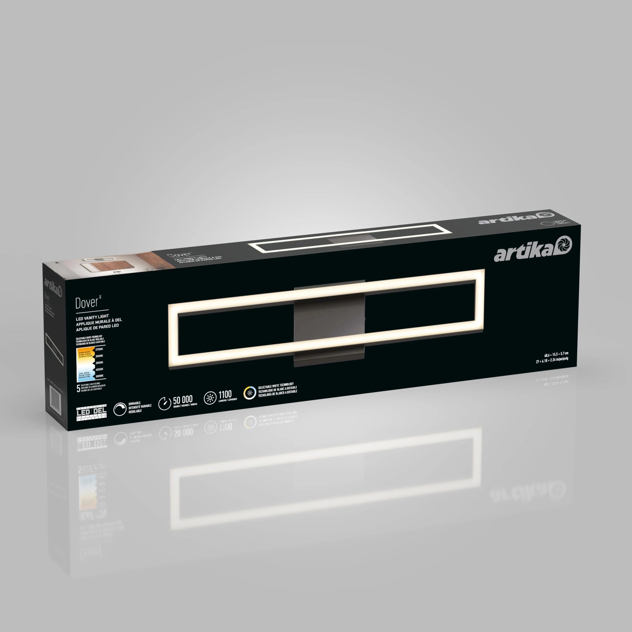 Artika Dover 27-in (69 cm) Integrated LED 5-CCT Vanity Light Bar for Bathroom - Image 30