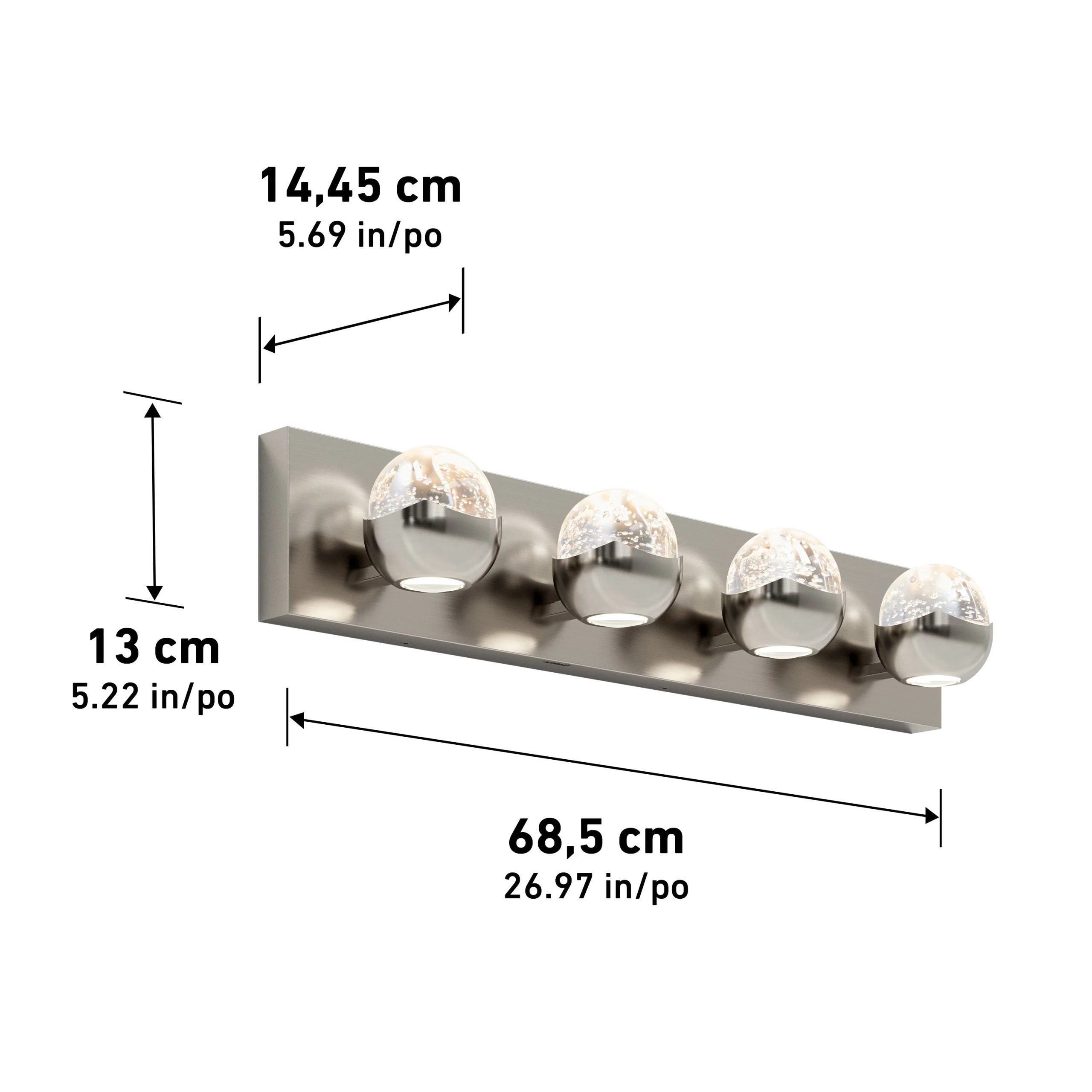 Artika Oracle 27-in (68 cm) 4-Light Modern LED Vanity Light for Bathroom - Image 16