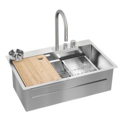 Artika Neoflow single bowl 31 in. stainless steel workstation sink