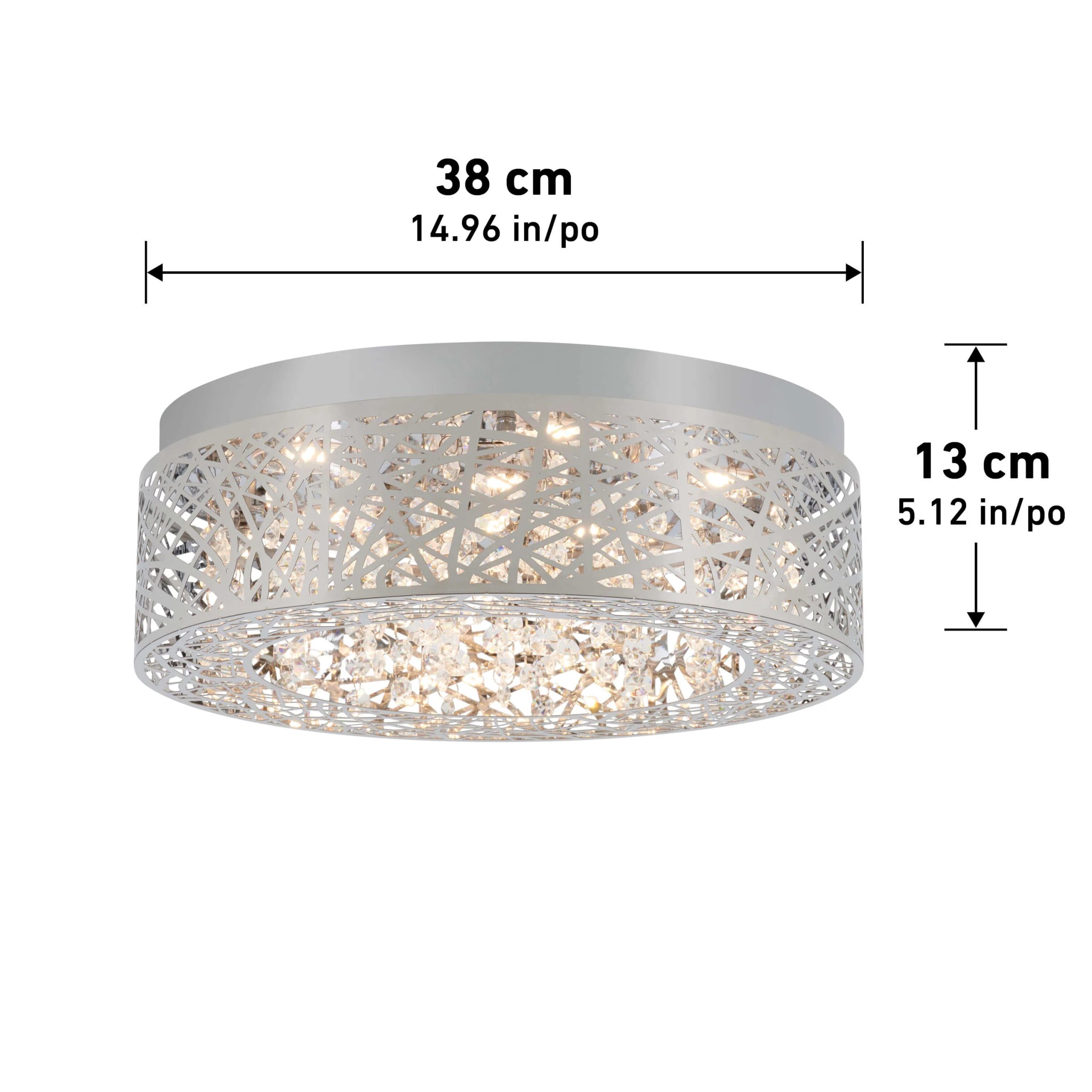 Artika Crystal Nest 15 in. (38 cm) LED Flush Mount Ceiling Light - Image 8