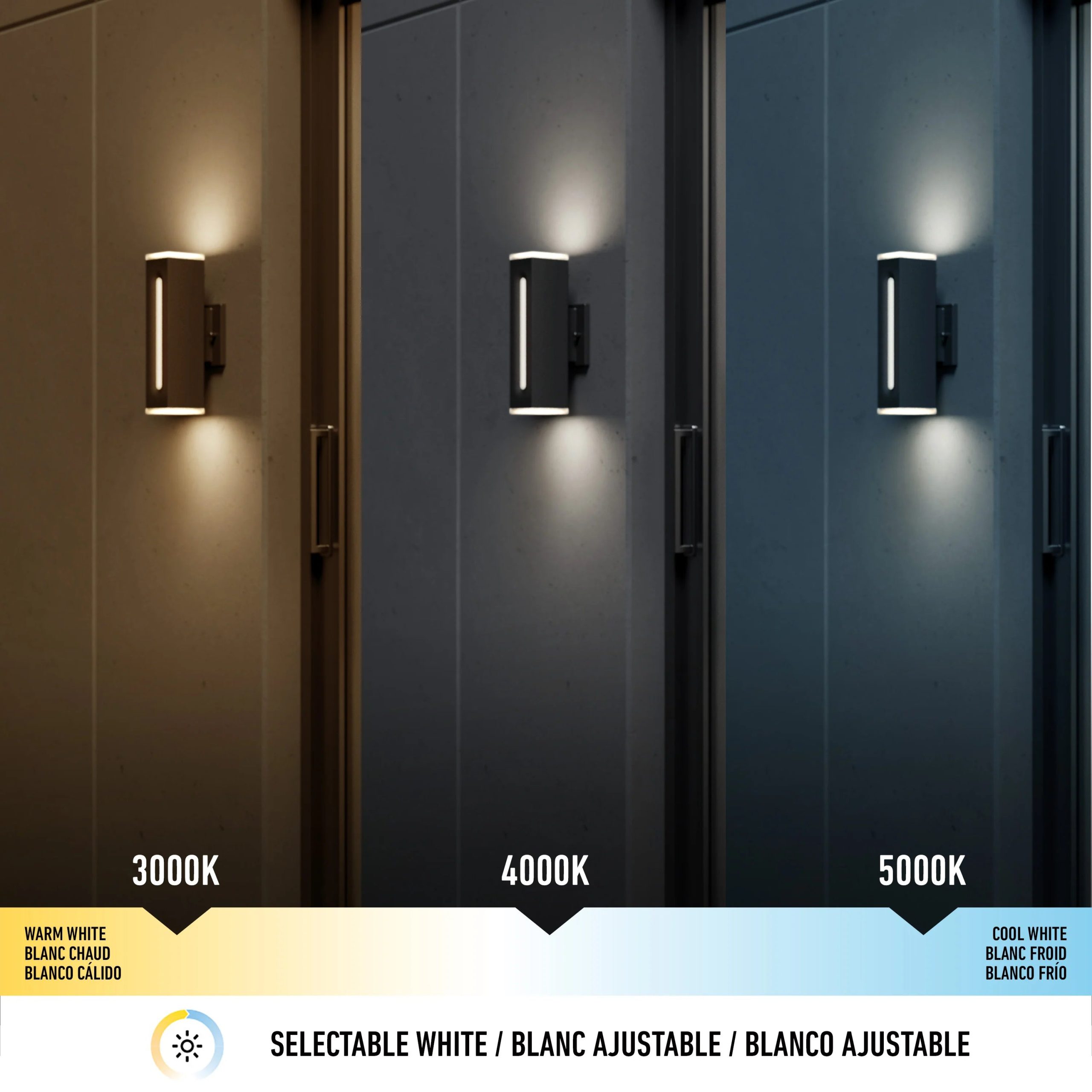Artika Linea Square LED indoor-outdoor wall light 3 CCT - Image 2