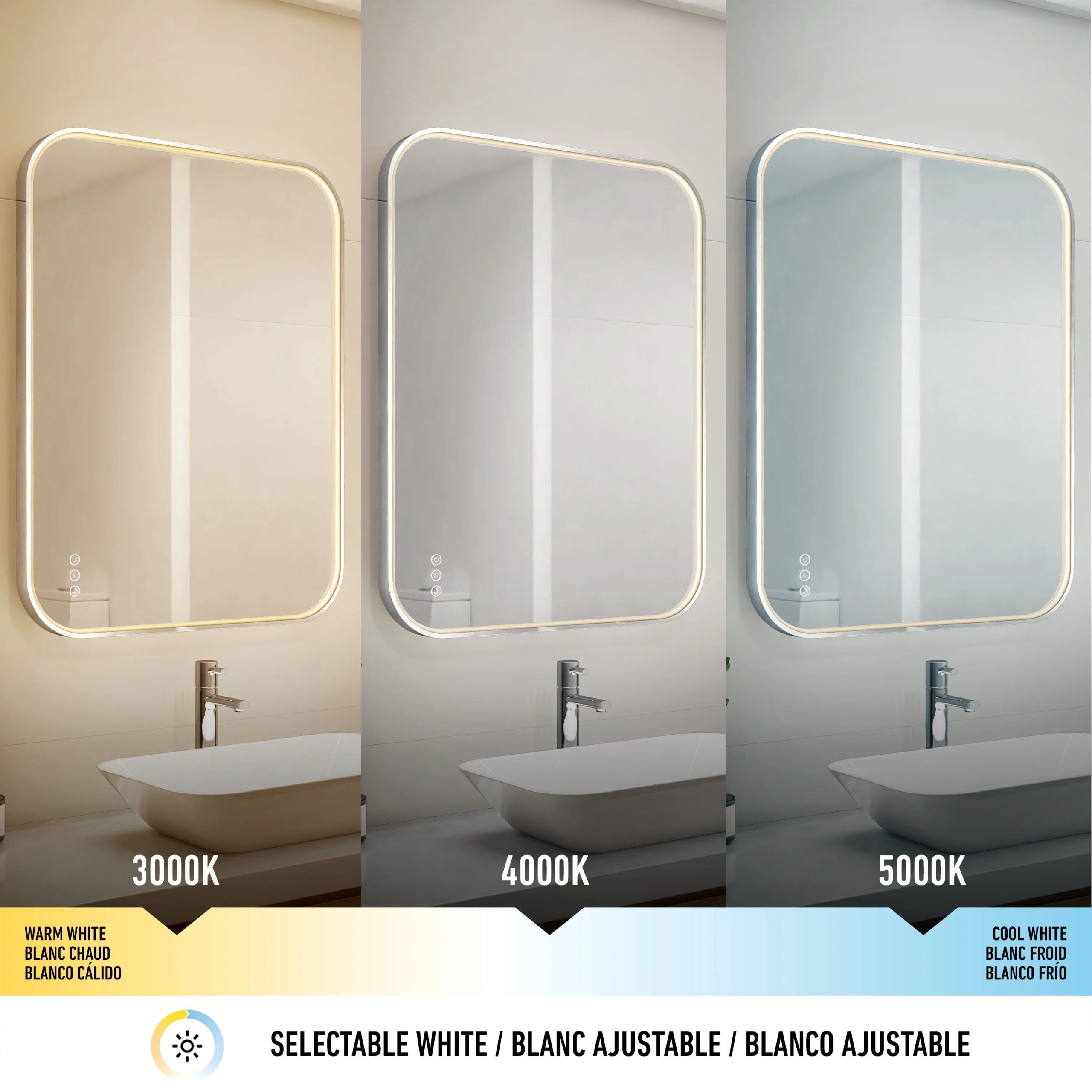 Artika Royce 24 in. x 32 in. (61 x 81 cm) Dimmable Anti-Fog LED Mirror - Image 52