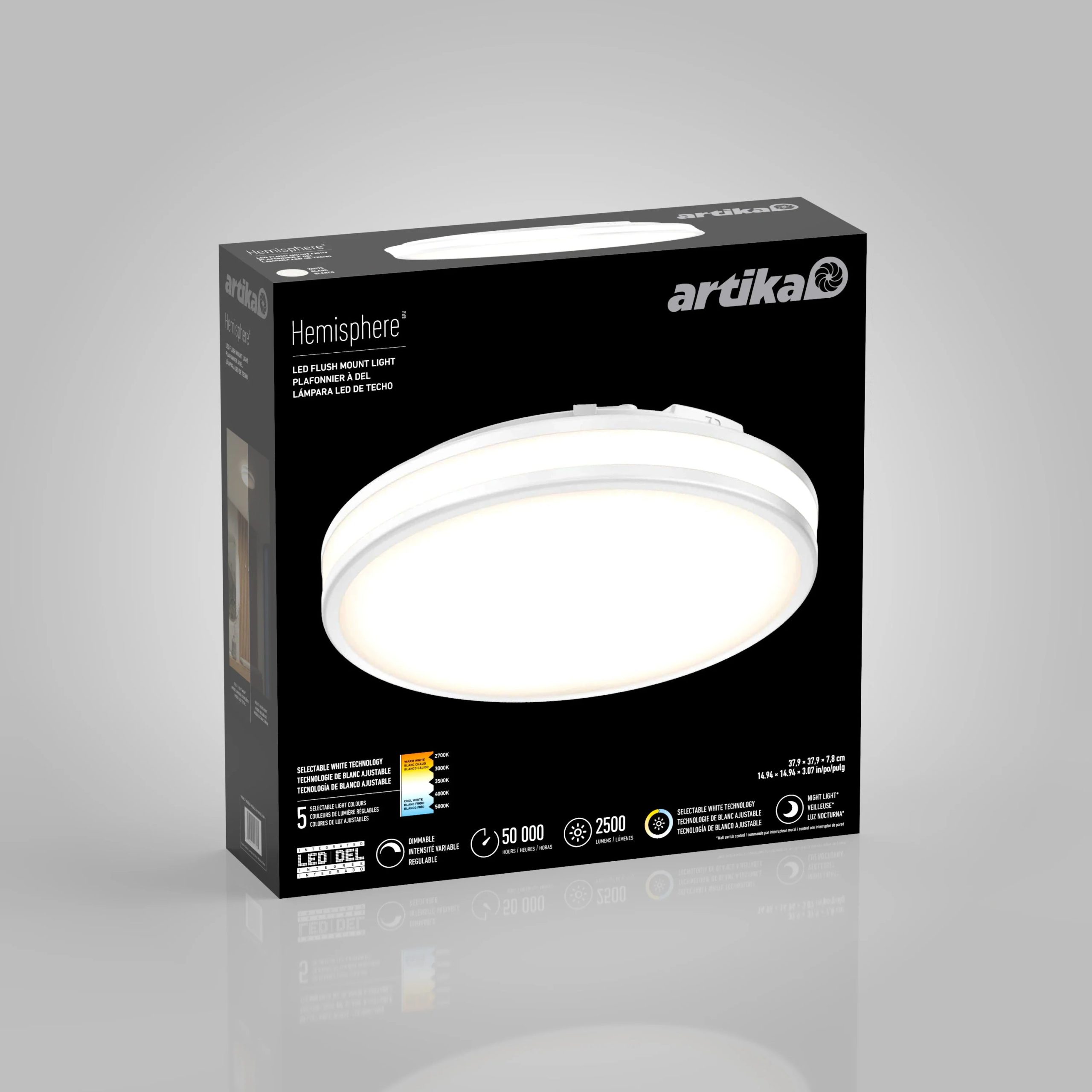Artika Hemisphere 15 in. (38 cm) Modern LED Flush Mount Ceiling Light 5 CCT - Image 66