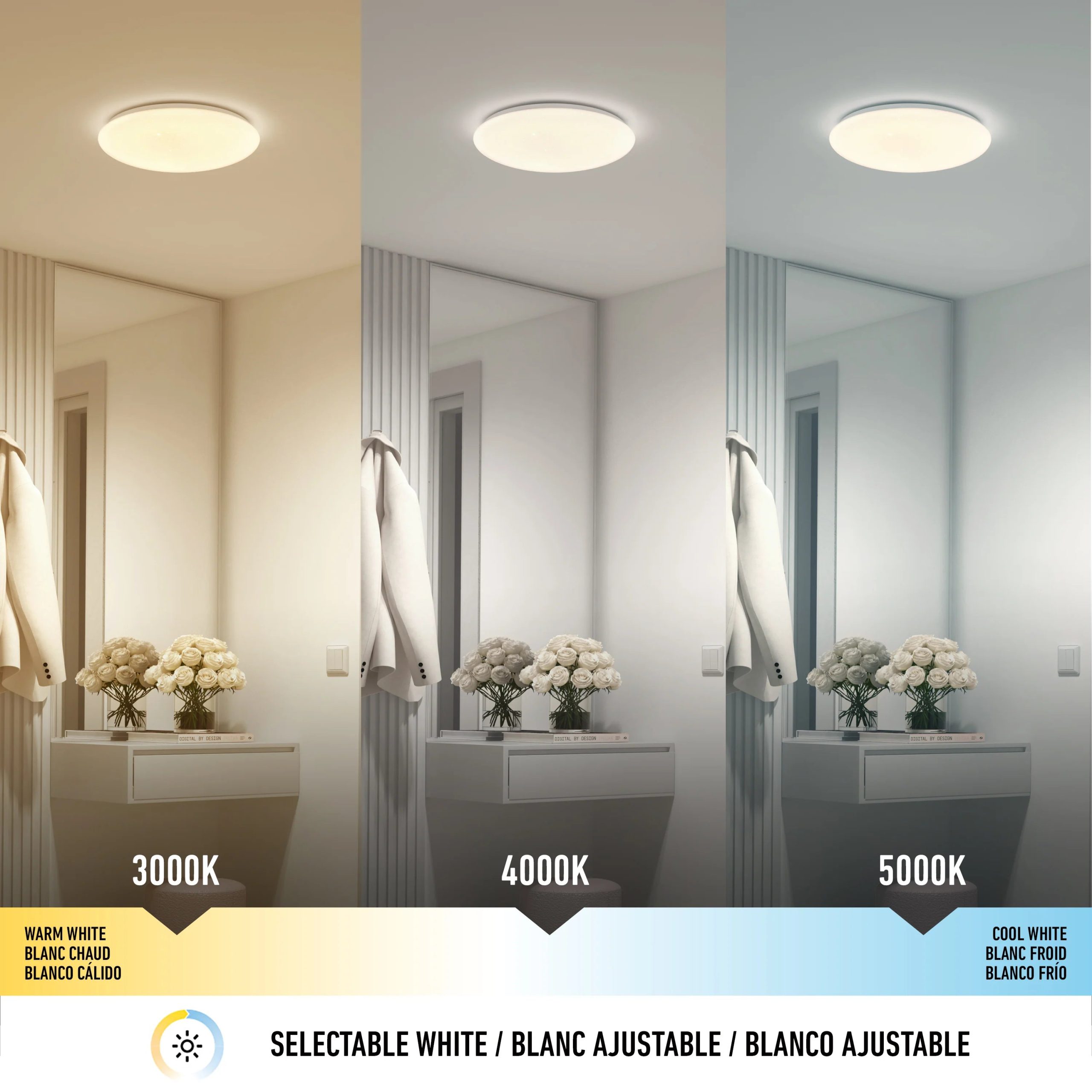 Artika Empress 13 in. (33 cm) Modern LED Flush Mount Ceiling Light 3 CCT - Image 6