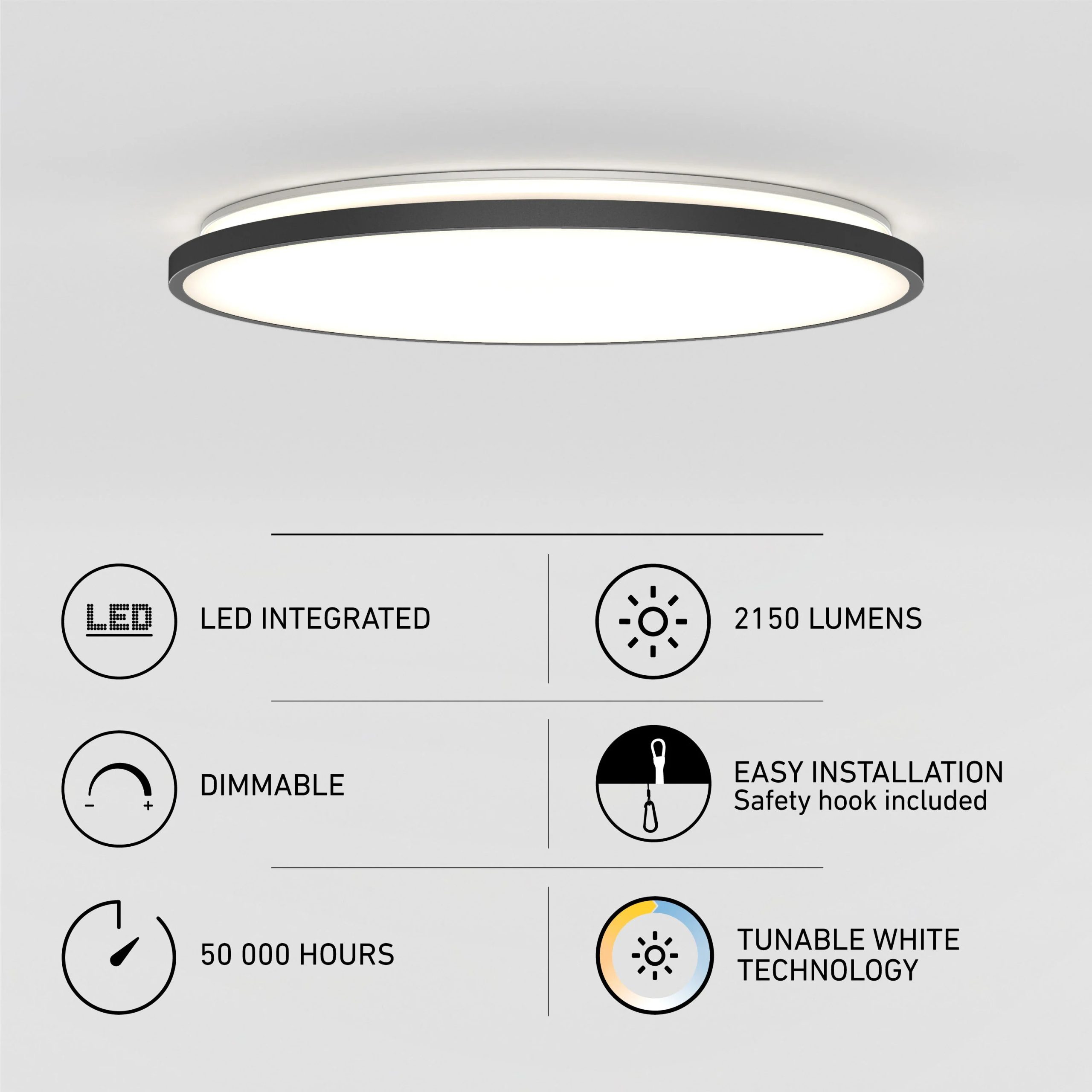 Artika Europa 21 in. (54 cm) Modern LED Flush Mount Ceiling Light - with remote - Image 11