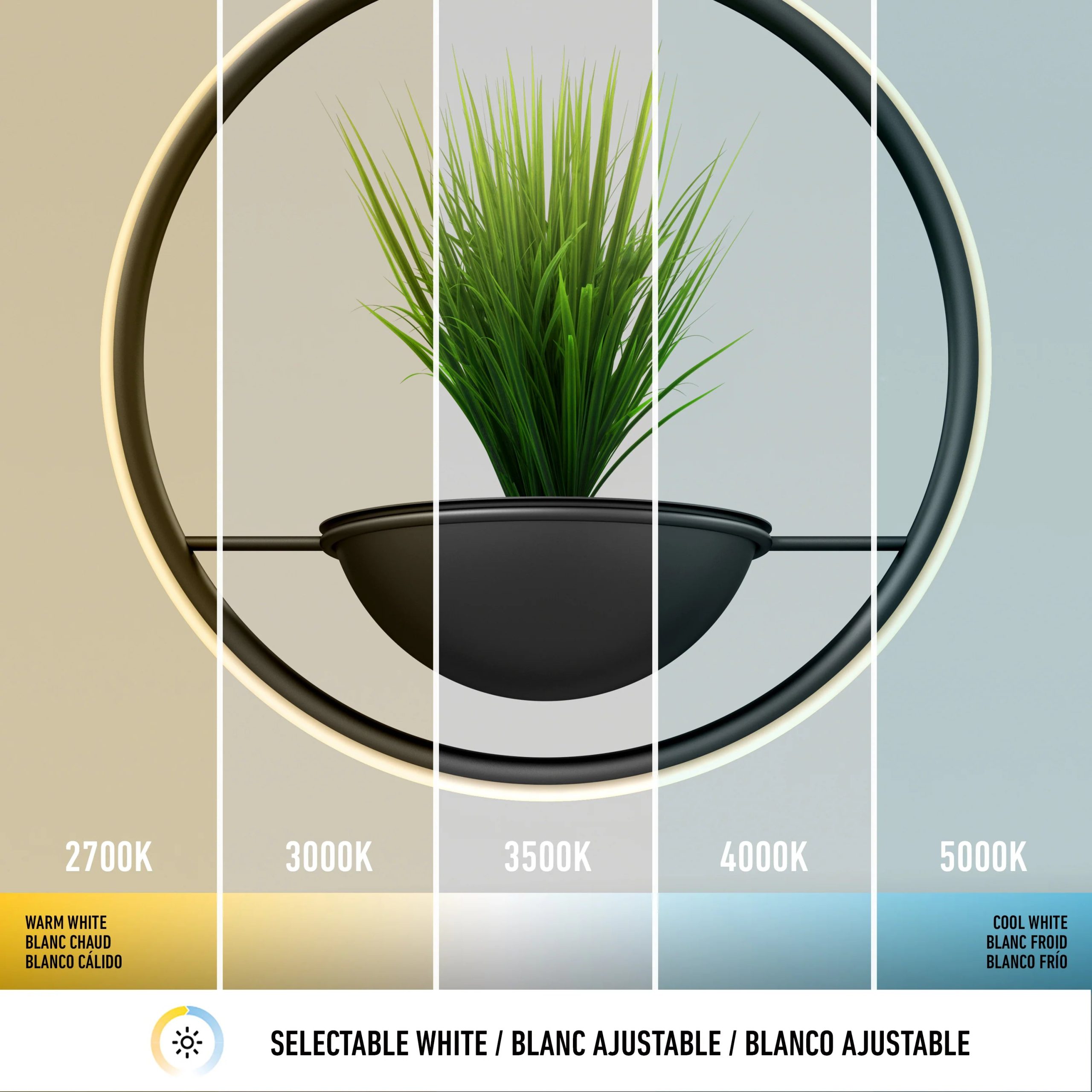 Artika Colin LED modern planter pendant light 5 CCT - Image 10