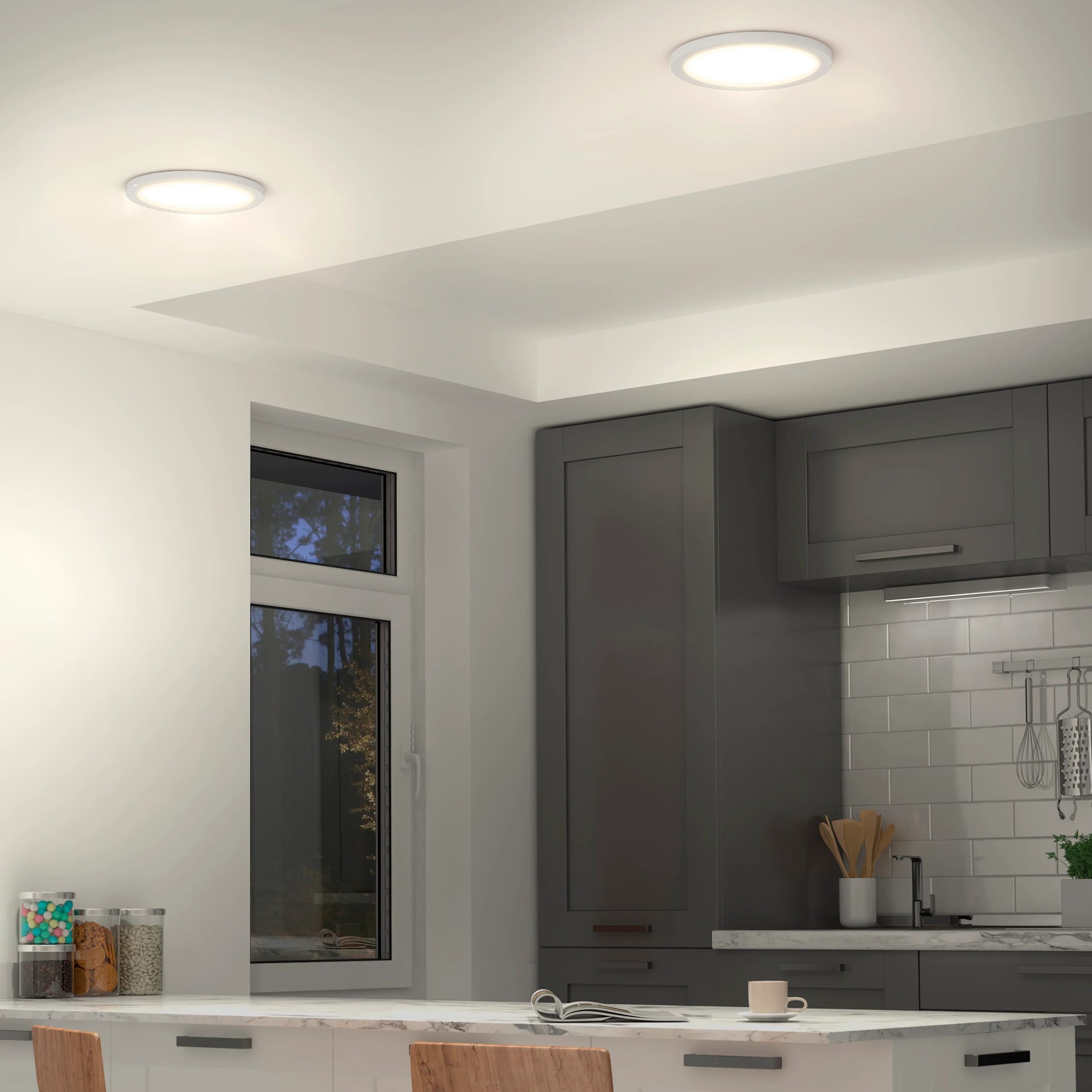 Artika Europa Disks 9 in. (23 cm) Modern LED Flush Mount Ceiling Light 3 CCT - Image 2