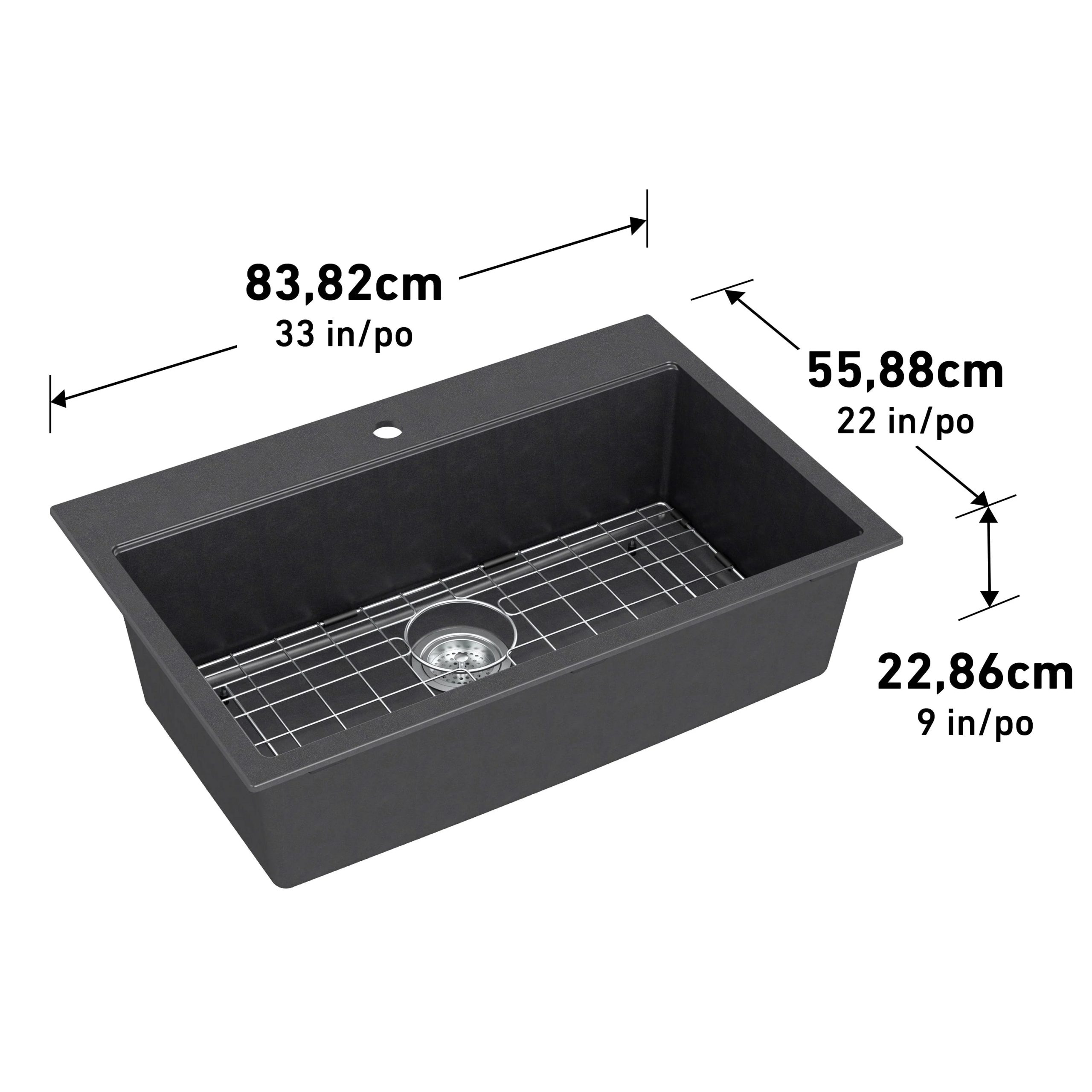 Artika Baycrest 33 in. (84 cm) Single Bowl Kitchen Sink Black - Image 16