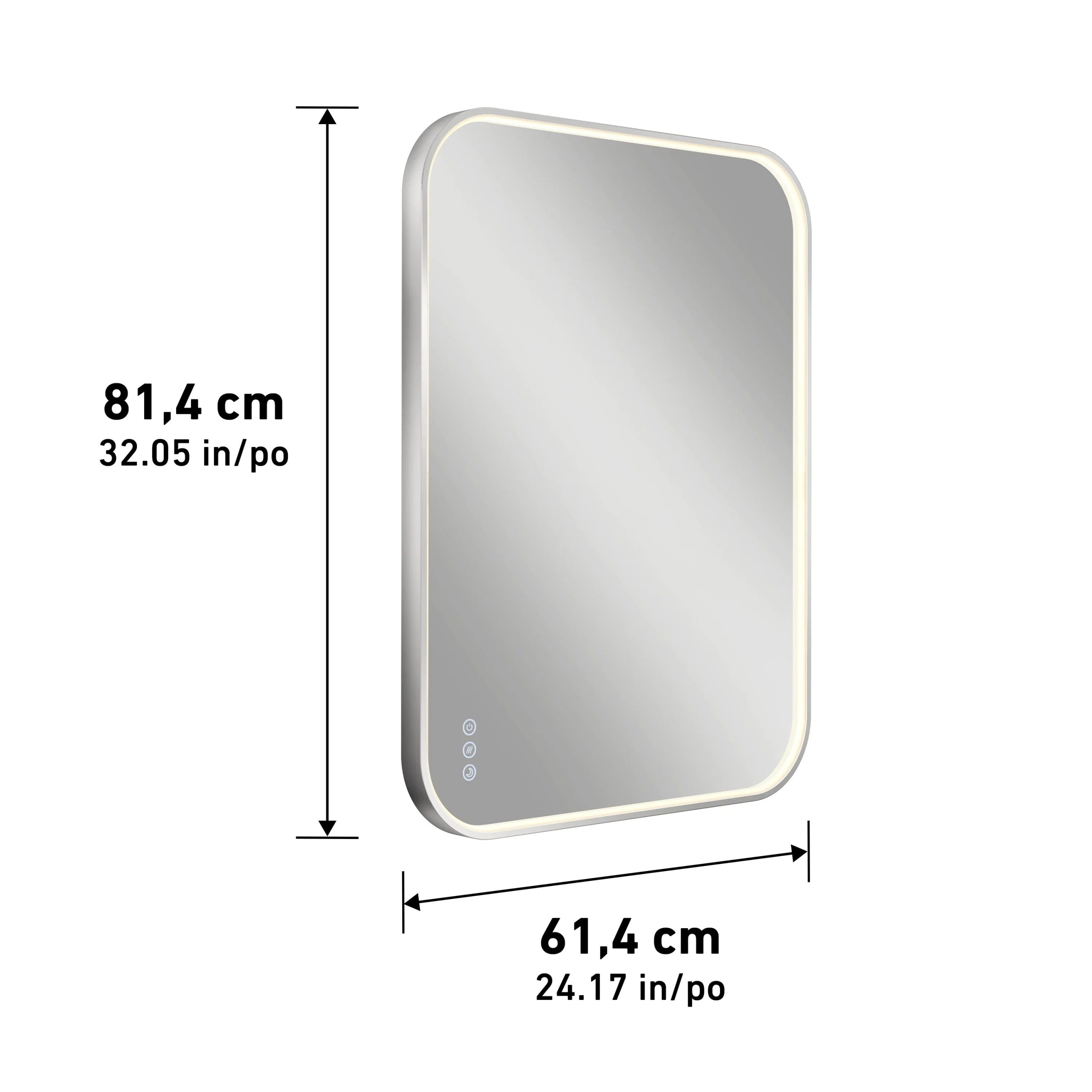 Artika Royce 24 in. x 32 in. (61 x 81 cm) Dimmable Anti-Fog LED Mirror - Image 63