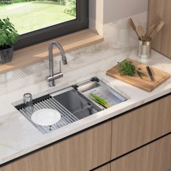 Alternative view of Artika Newport single bowl 31 in. stainless steel workstation sink