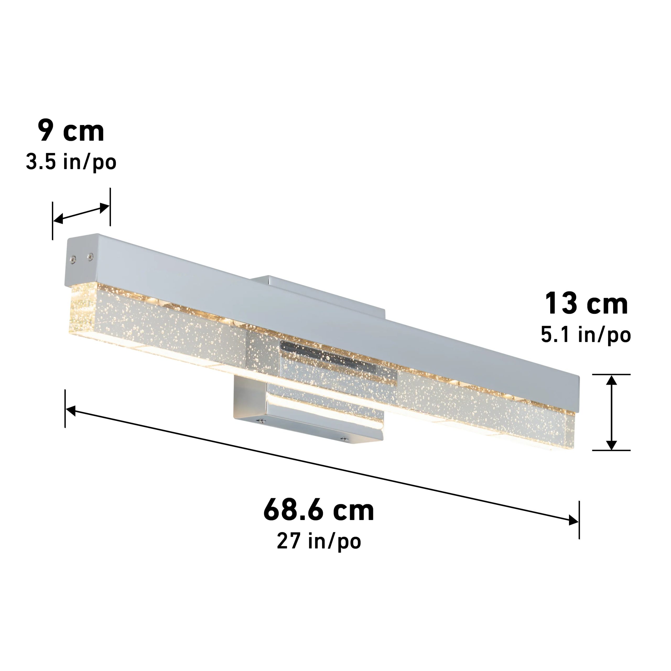 Artika Essence Bubble Bar 27-in (69 cm) Integrated LED Vanity Light Bar for Bathroom - Image 9