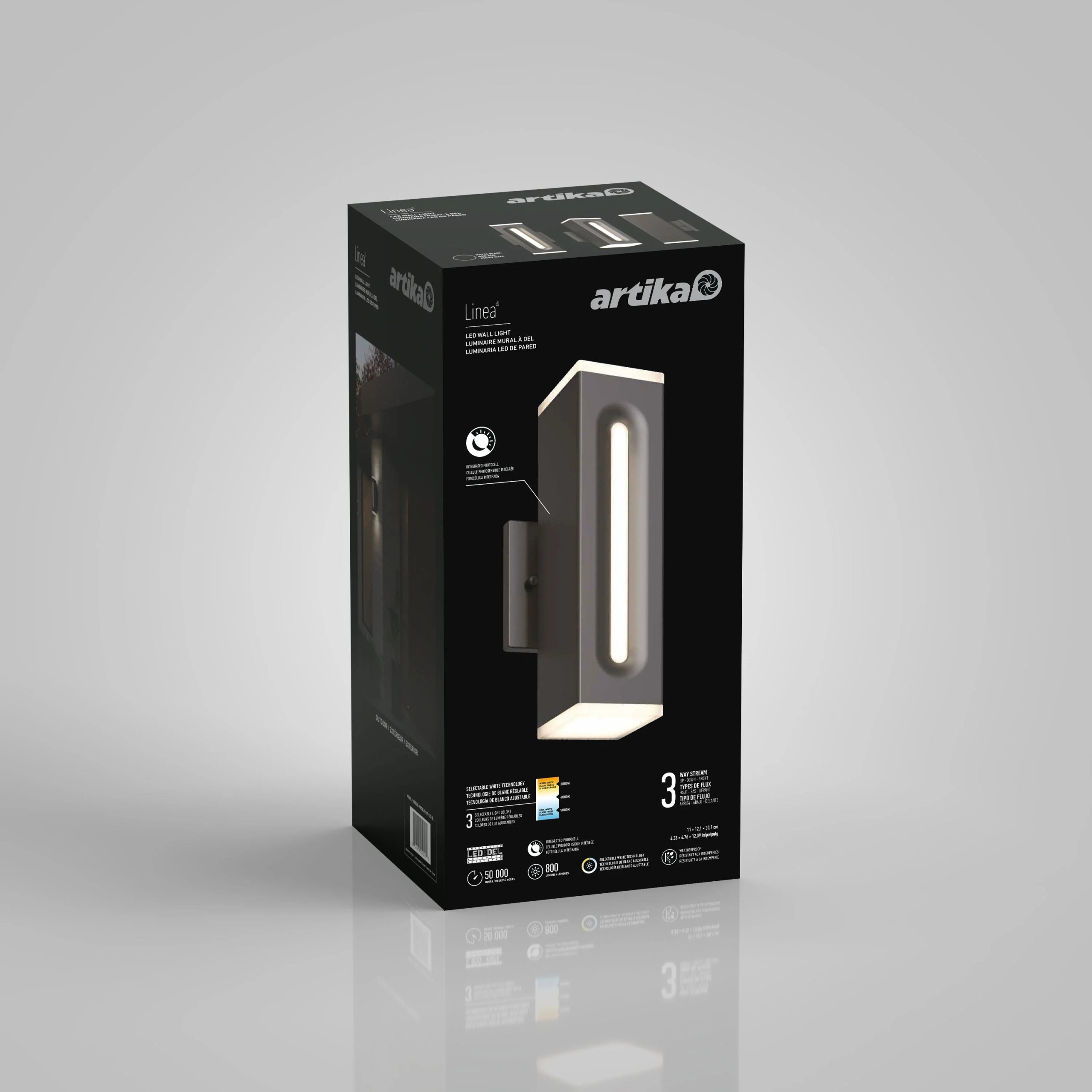 Artika Linea Square LED indoor-outdoor wall light 3 CCT - Image 10