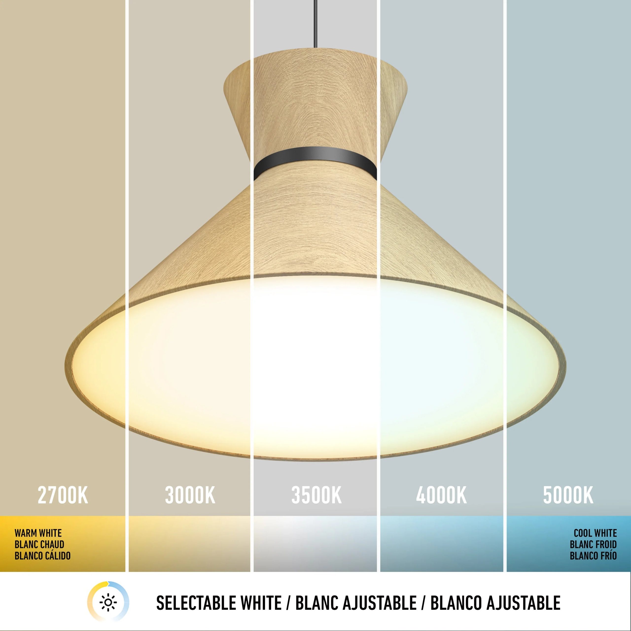 Artika Inoa LED pendant light 5 CCT black and wood - Image 7
