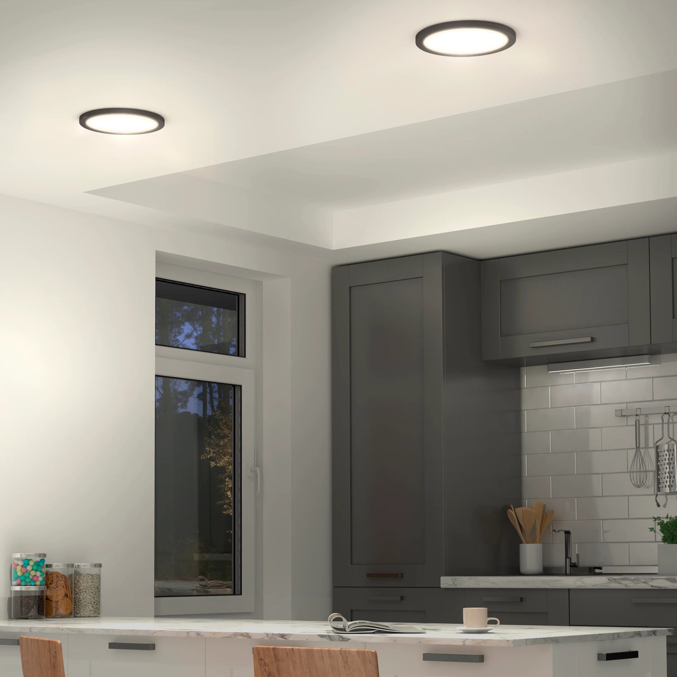 Artika Europa Disks 9 in. (23 cm) Modern LED Flush Mount Ceiling Light 3 CCT - Image 10