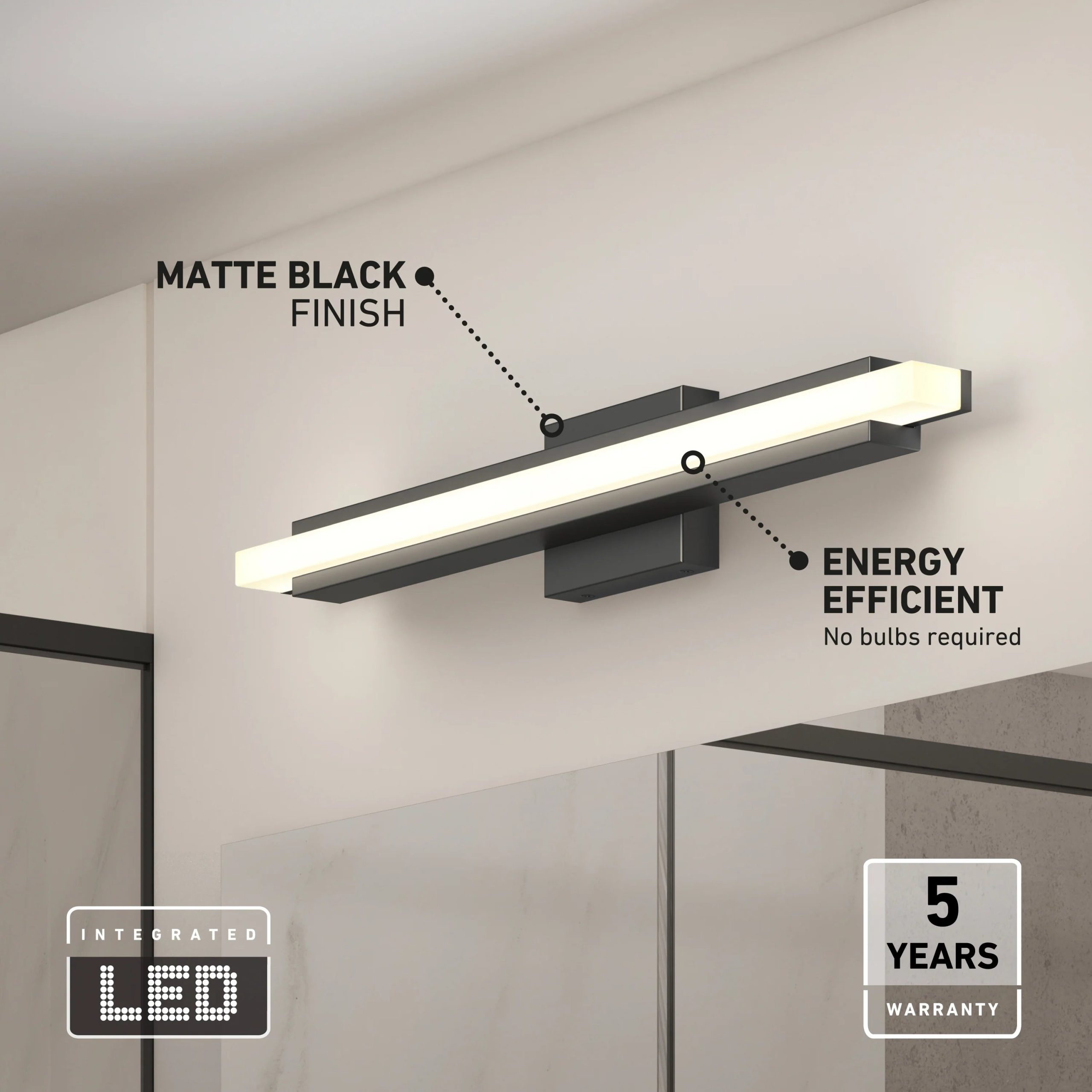 Artika Ophelia 27-in (69 cm) Integrated LED 5-CCT Vanity Light Bar for Bathroom - Image 8