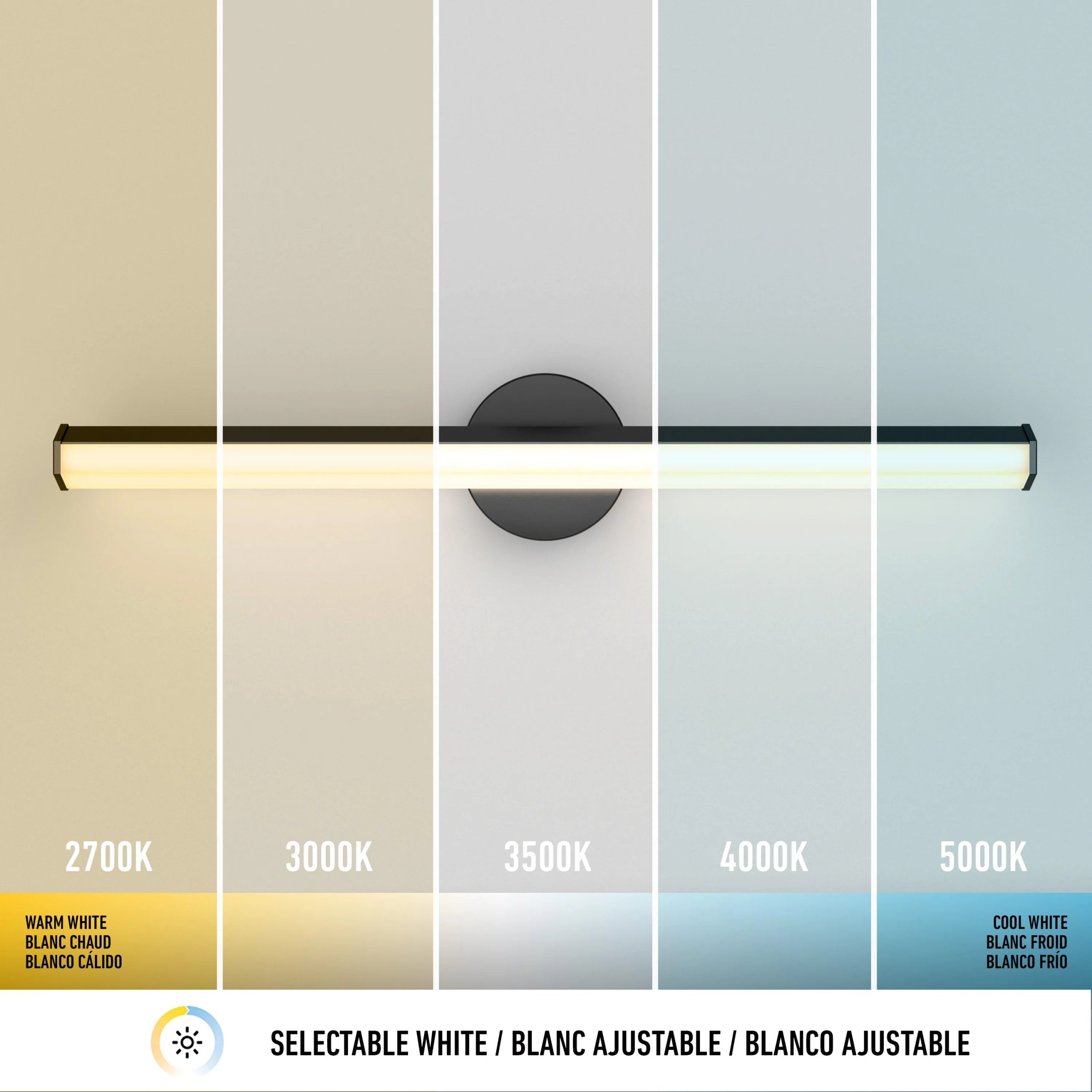 Artika Ewen 27-in (69 cm) Integrated LED 5-CCT Vanity Light Bar for Bathroom - Image 6