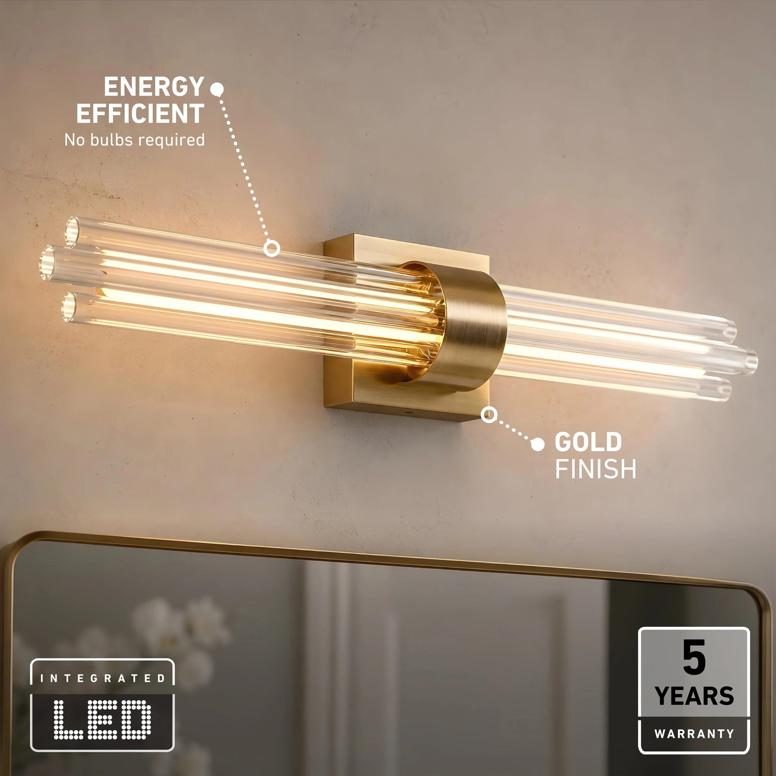 Artika Dorado 27 in. (69 cm) 1-Light LED Wall Vanity 5CCT - Image 30