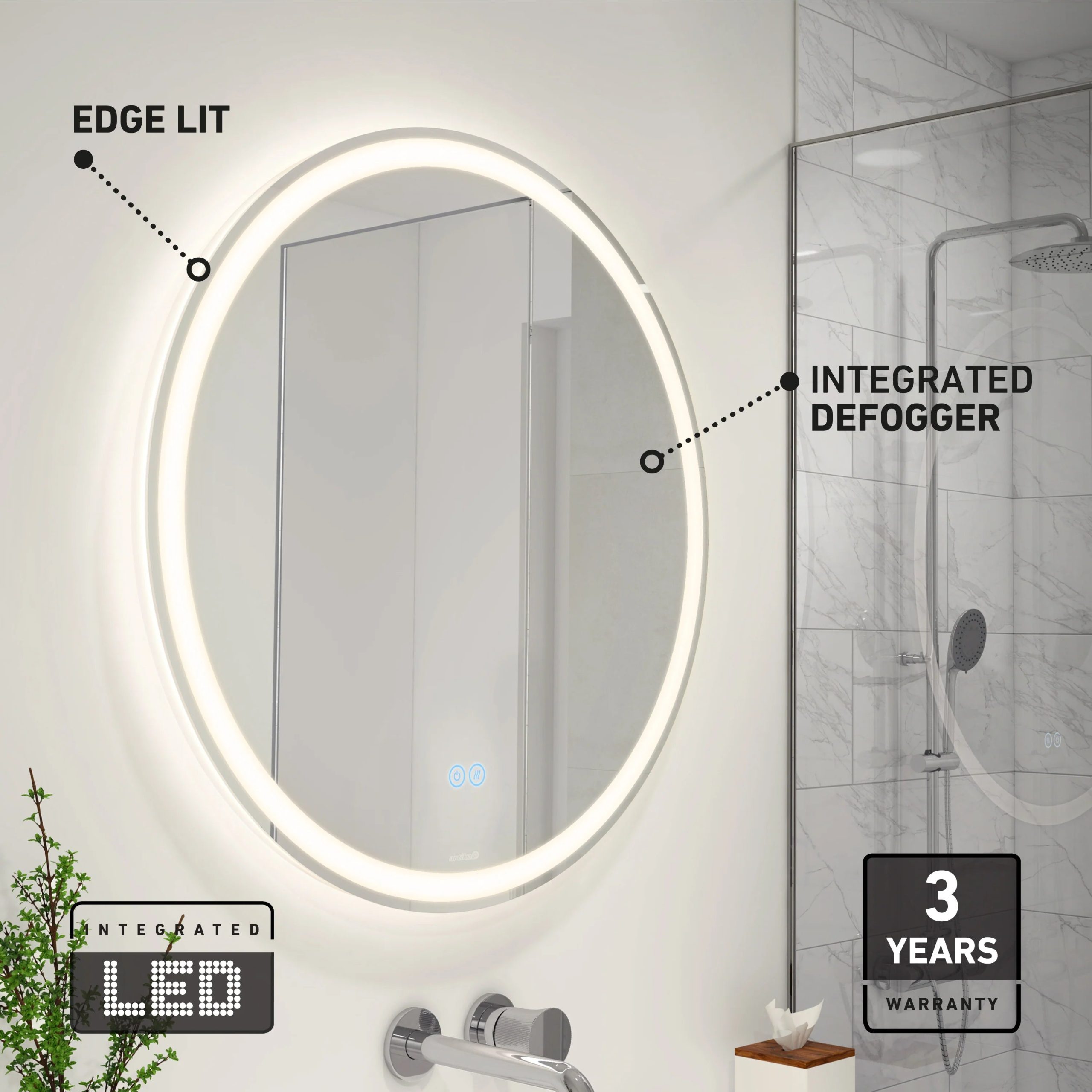 Artika Ayla 28 in. LED mirror 3 CCT with defogger - Image 8