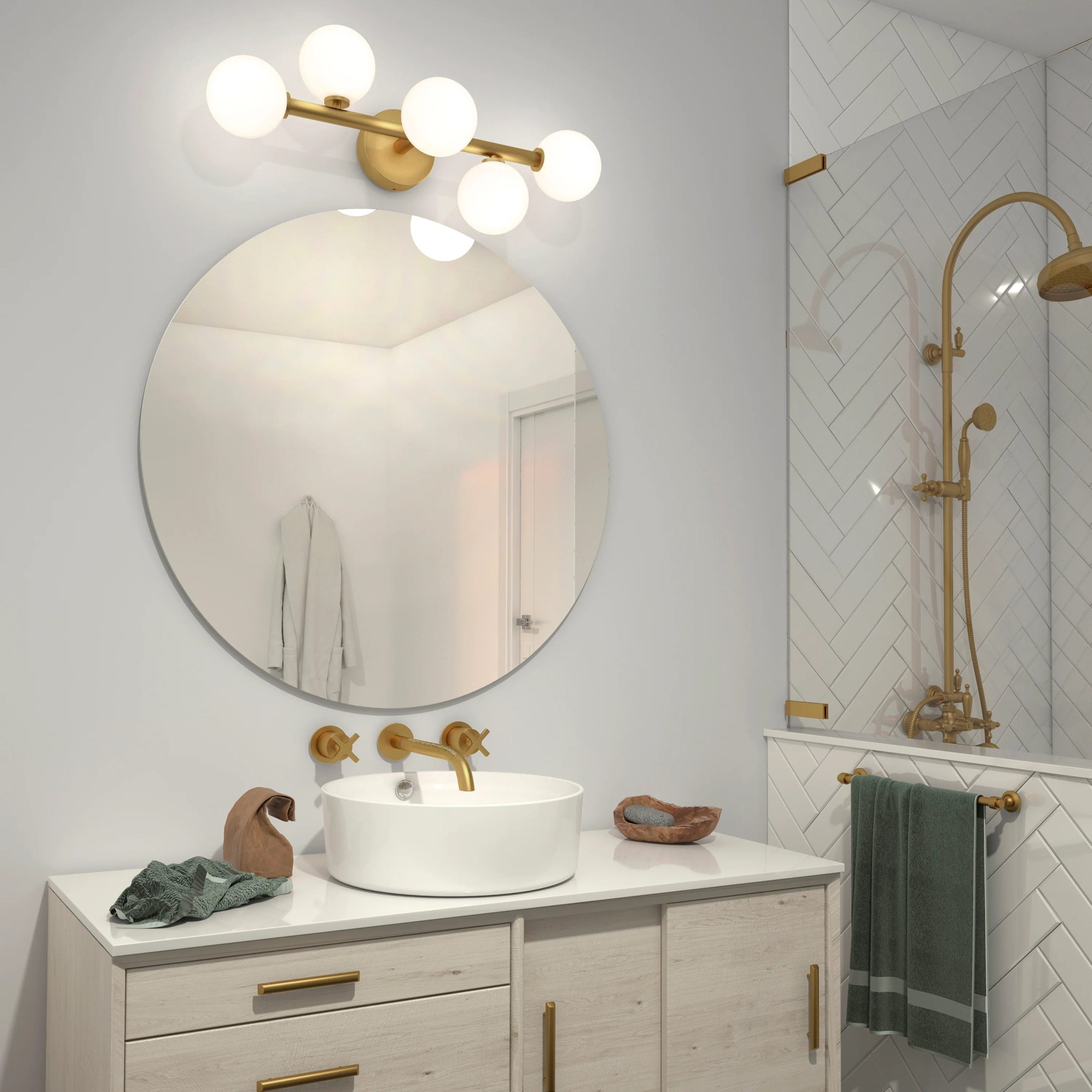 Artika Bloom 27-in (69 cm) 5-Light Modern LED Vanity Light for Bathroom - Image 6