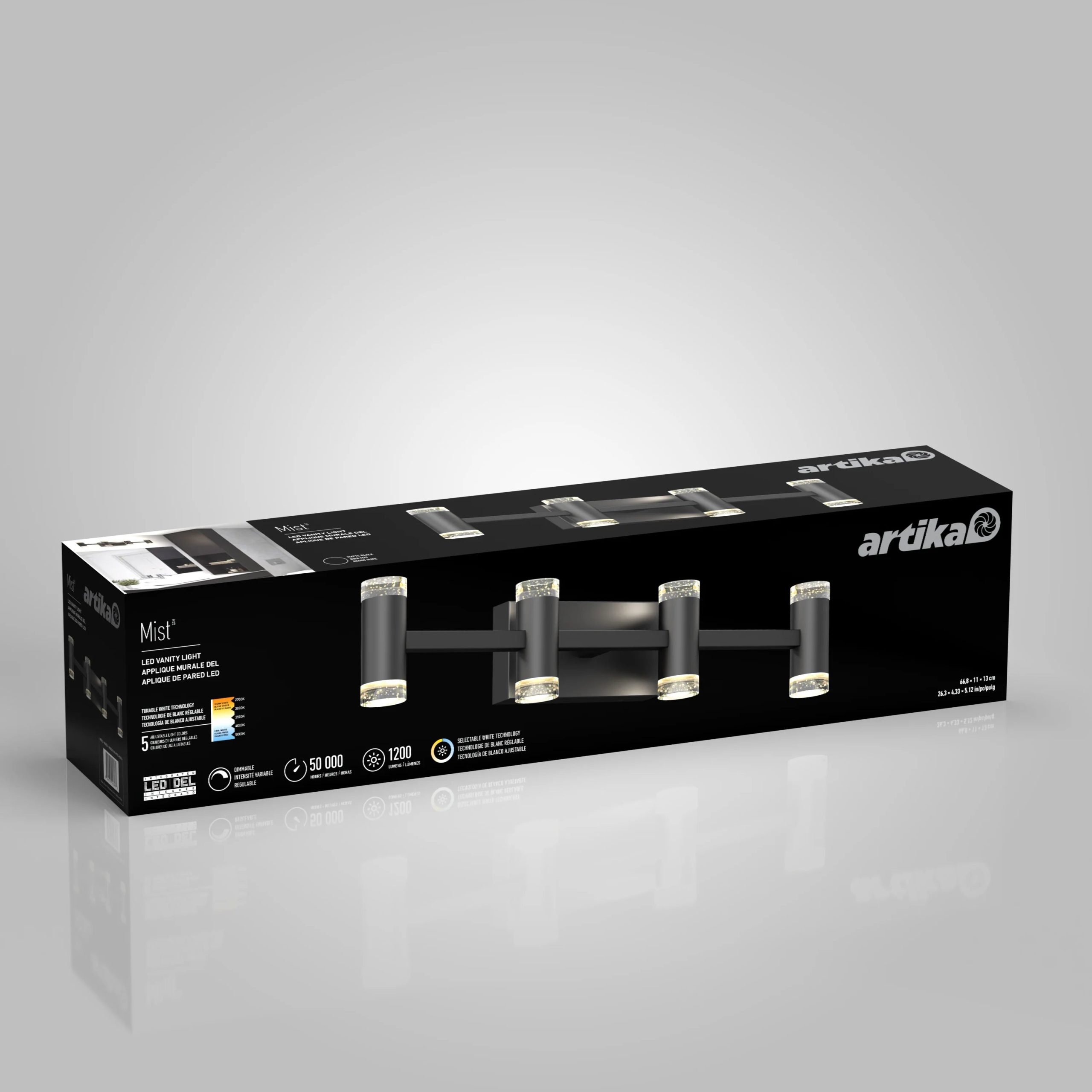 Artika Mist 27-in (67 cm) Integrated LED 5-CCT Vanity Light Bar for Bathroom - Image 15