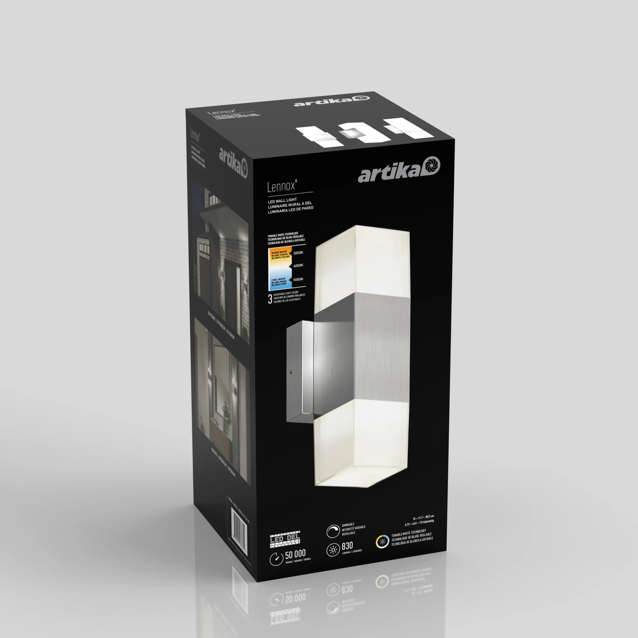 Artika Lennox indoor-outdoor LED wall light 3 CCT - Image 21