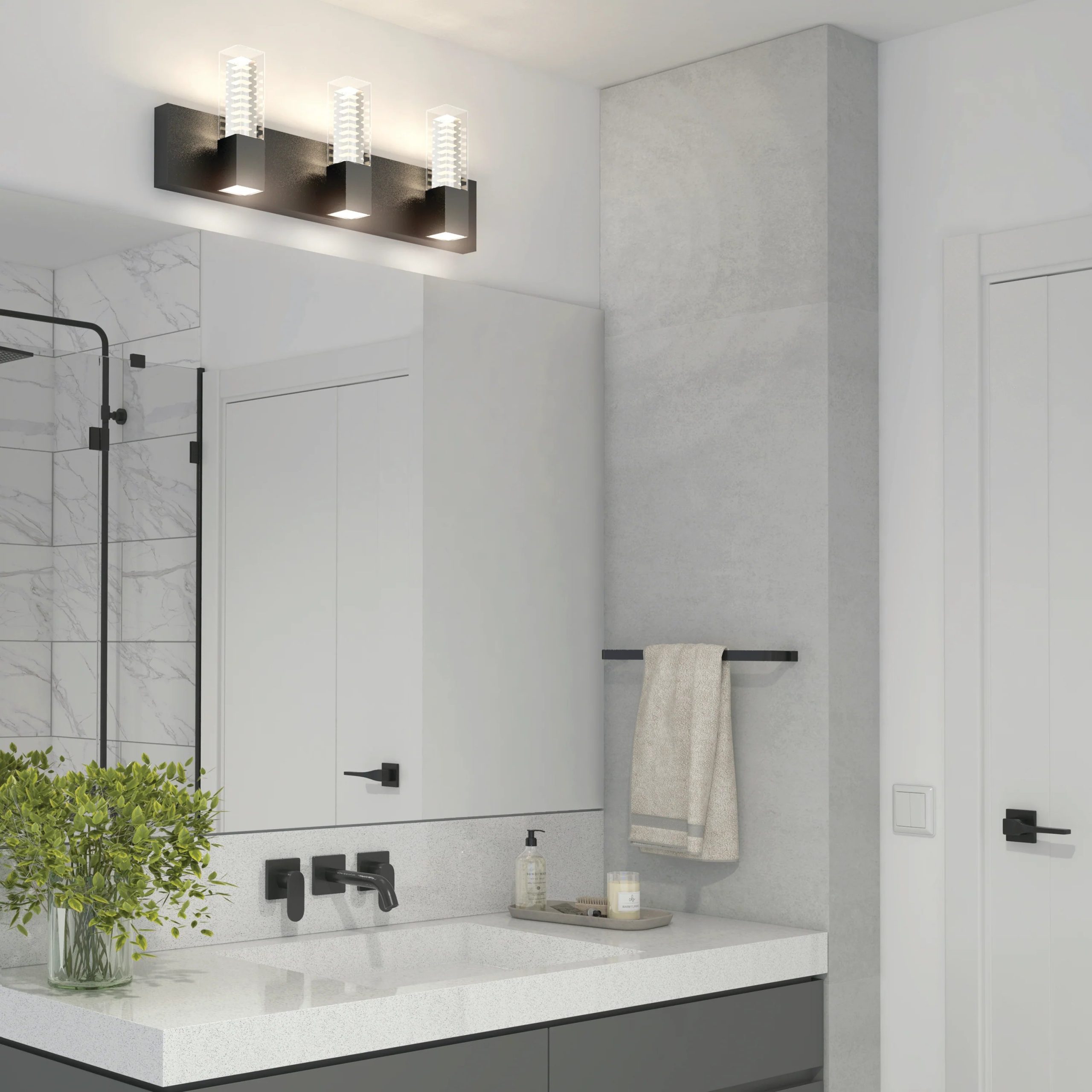 Artika Hologram 24-in (61 cm) 3-Light Modern LED 5-CCT Vanity Light for Bathroom - Image 23