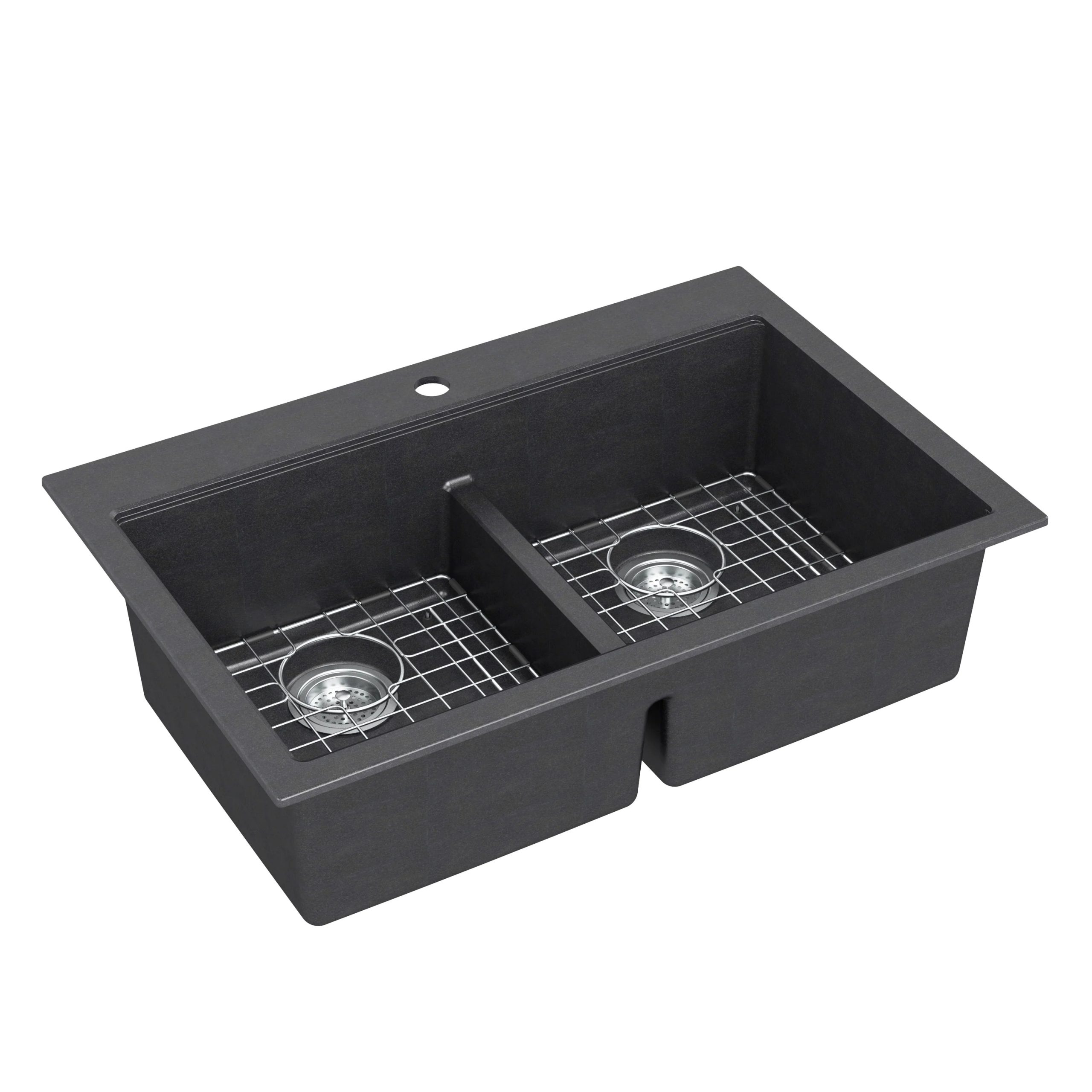 Artika Baycrest 33 in. (84 cm) Double Bowl Kitchen Sink Black