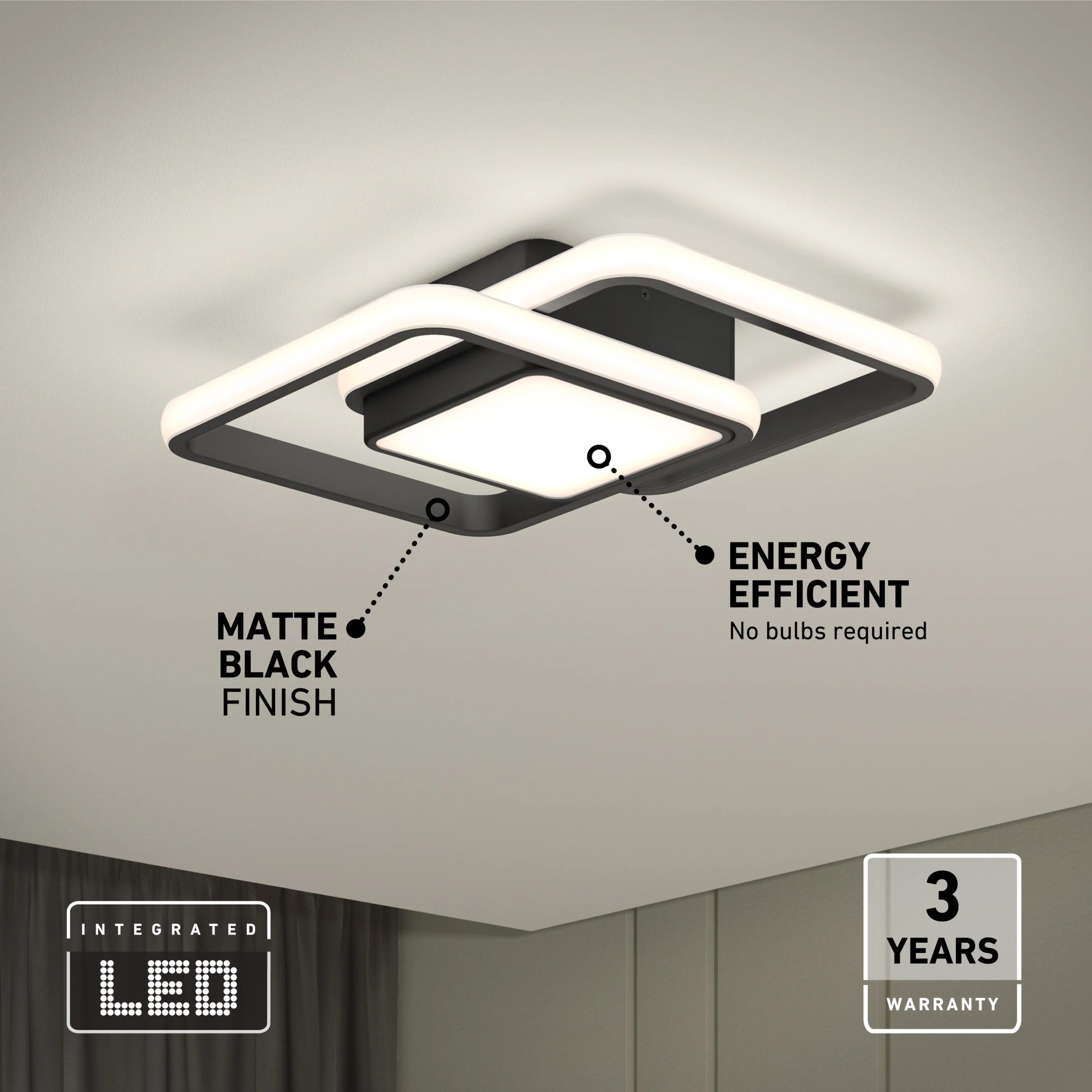 Artika Romeson 11 in. (28 cm) Modern LED Flush Mount Ceiling Light 5 CCT - Image 8
