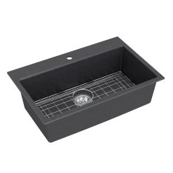 Artika Baycrest 33 in. (84 cm) Single Bowl Kitchen Sink Black