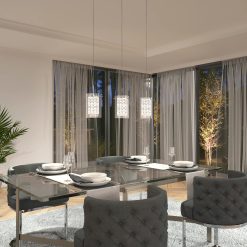 Alternative view of Artika Crystal Cube 3-light LED pendant light