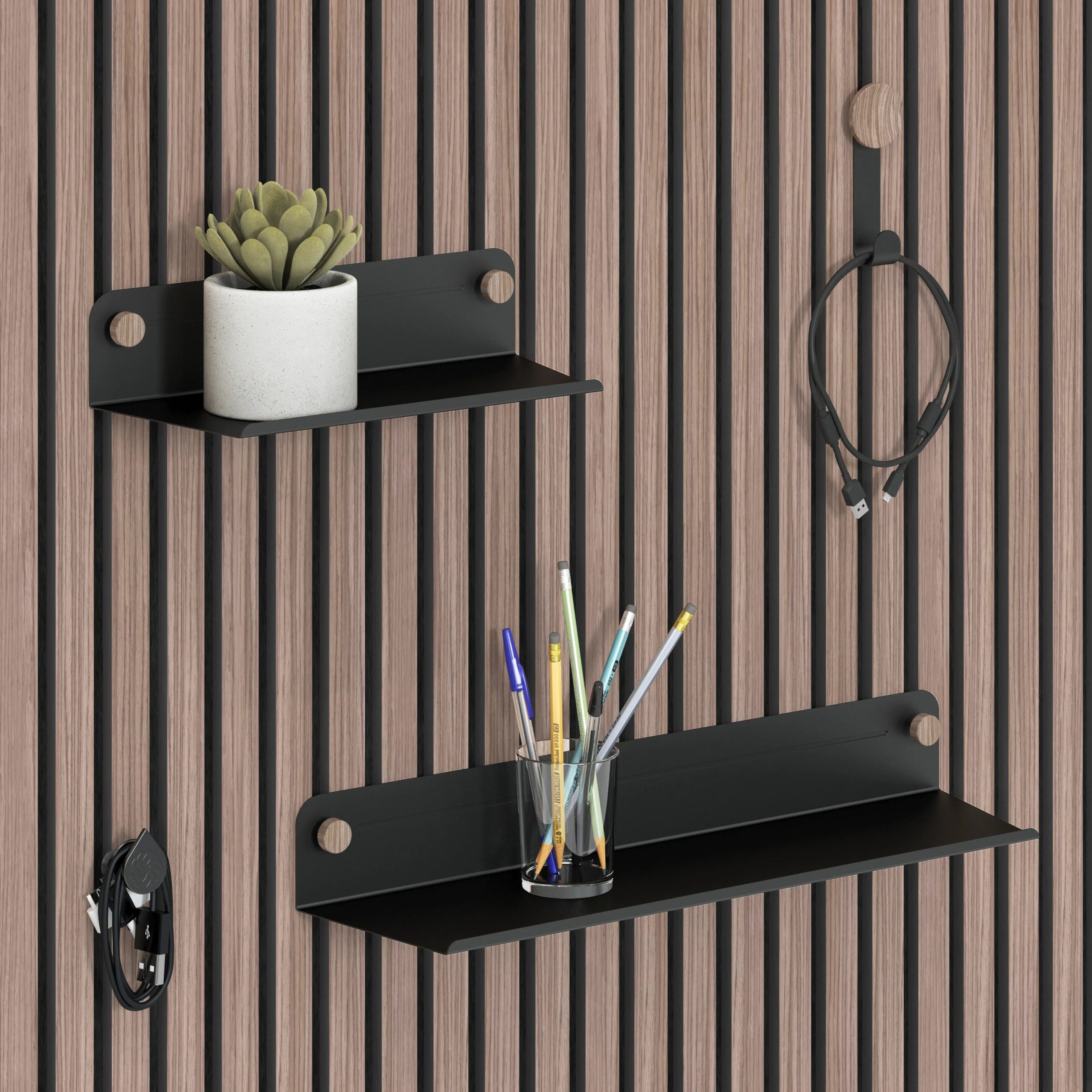 Artika Sonokit set of shelves and hooks for Sonolok and Sonofold wall panels - Image 2