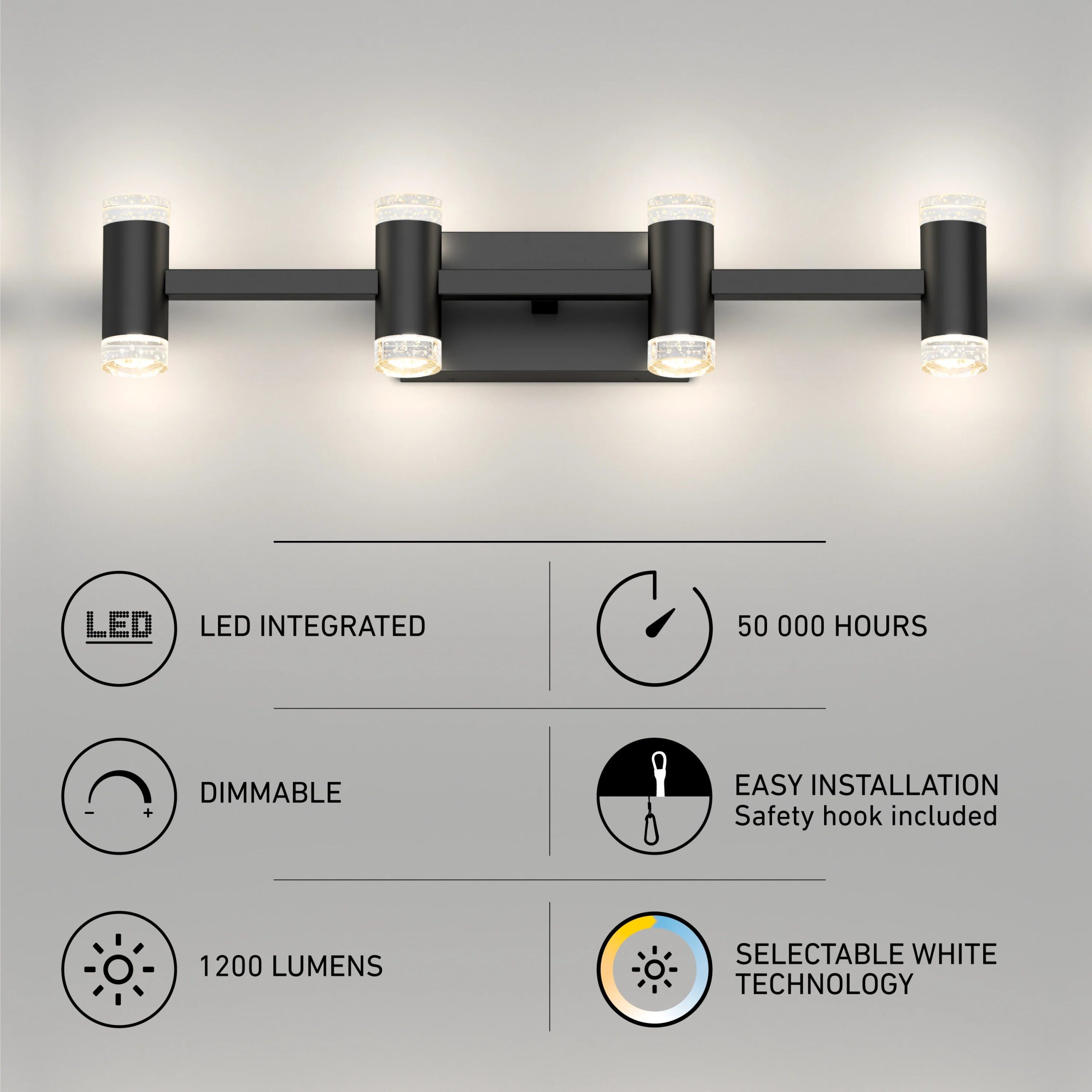 Artika Mist 27-in (67 cm) Integrated LED 5-CCT Vanity Light Bar for Bathroom - Image 12