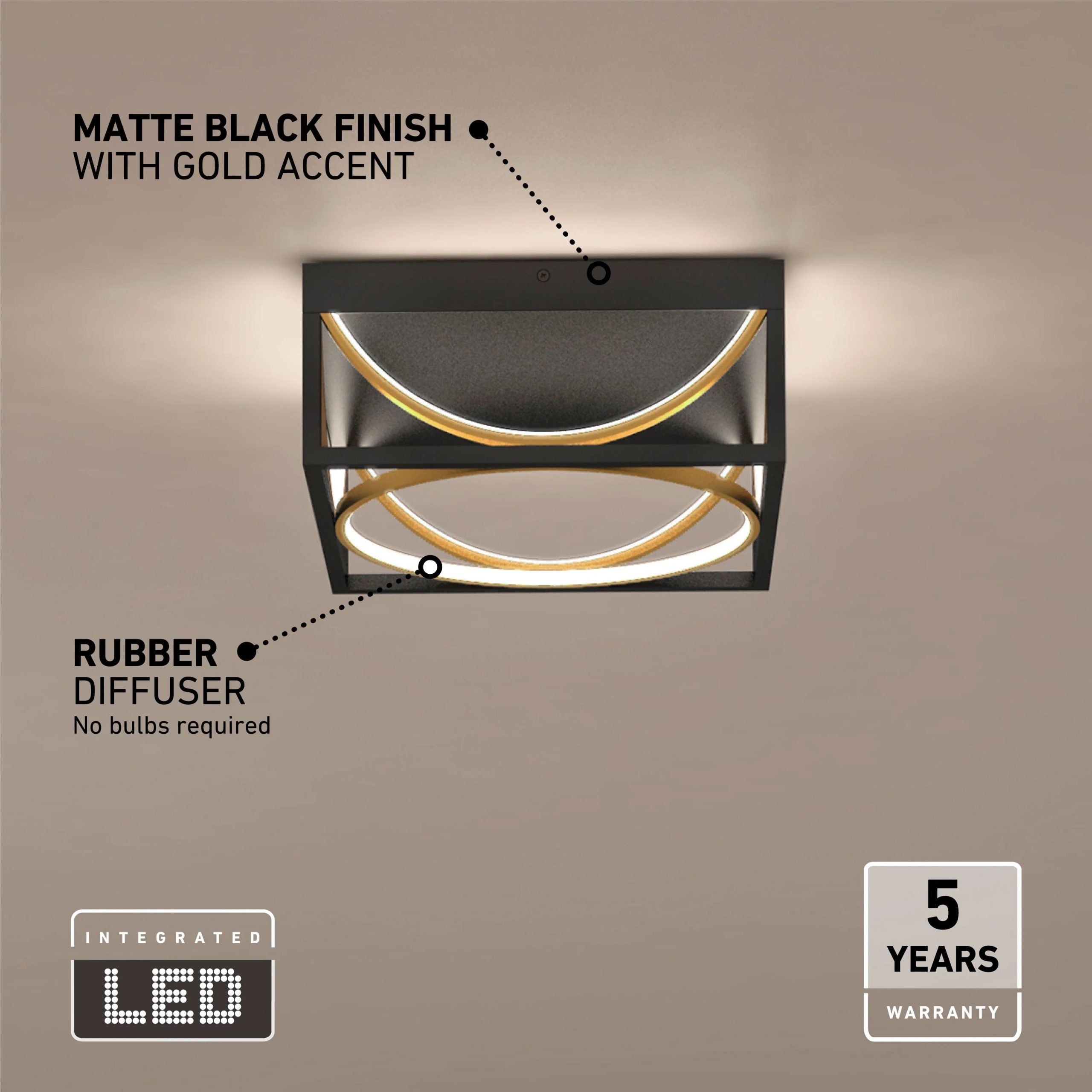 Artika Luxury 13 in. (33 cm) Modern LED Flush Mount Ceiling Light - Image 8