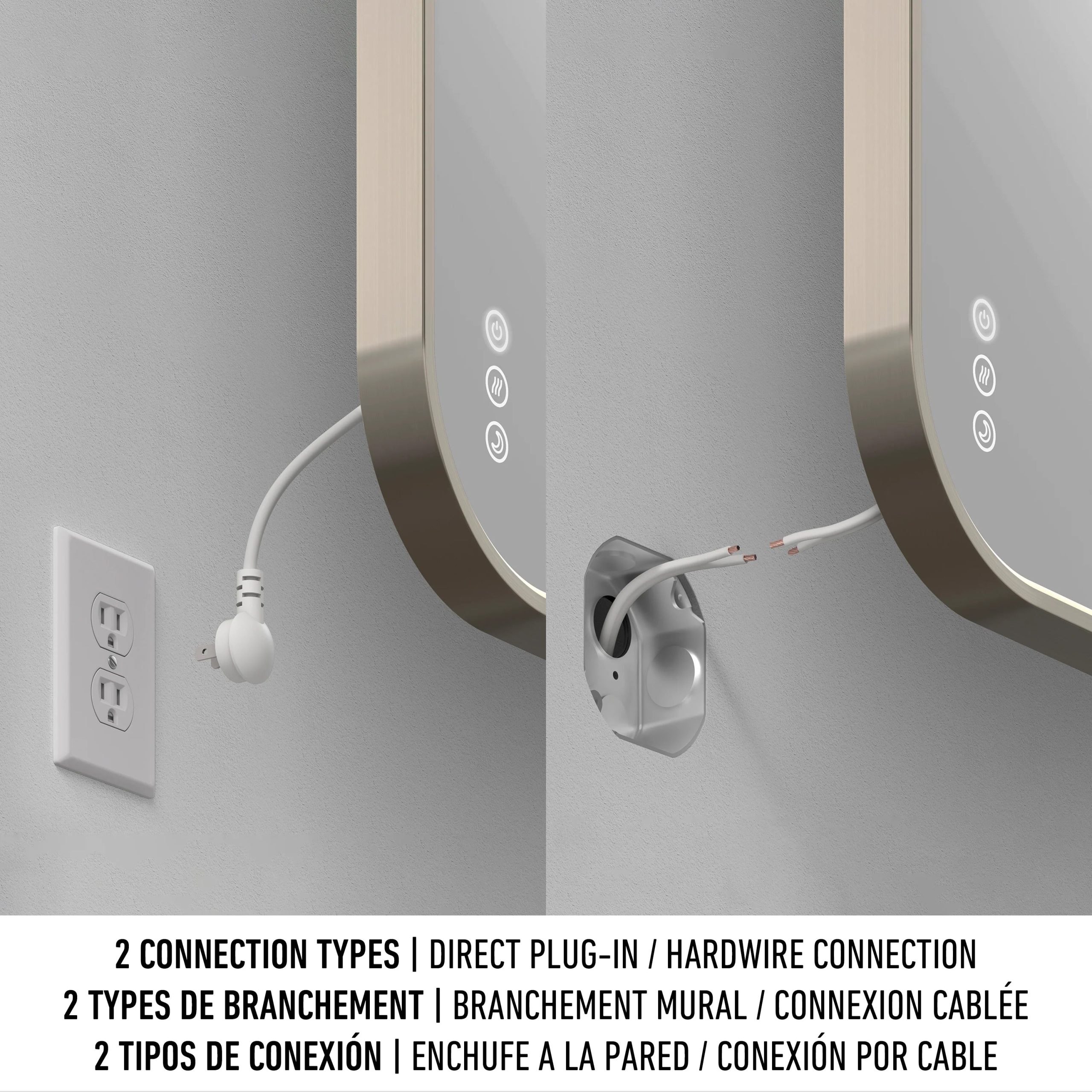 Artika Royce 24 in. x 32 in. (61 x 81 cm) Dimmable Anti-Fog LED Mirror - Image 71
