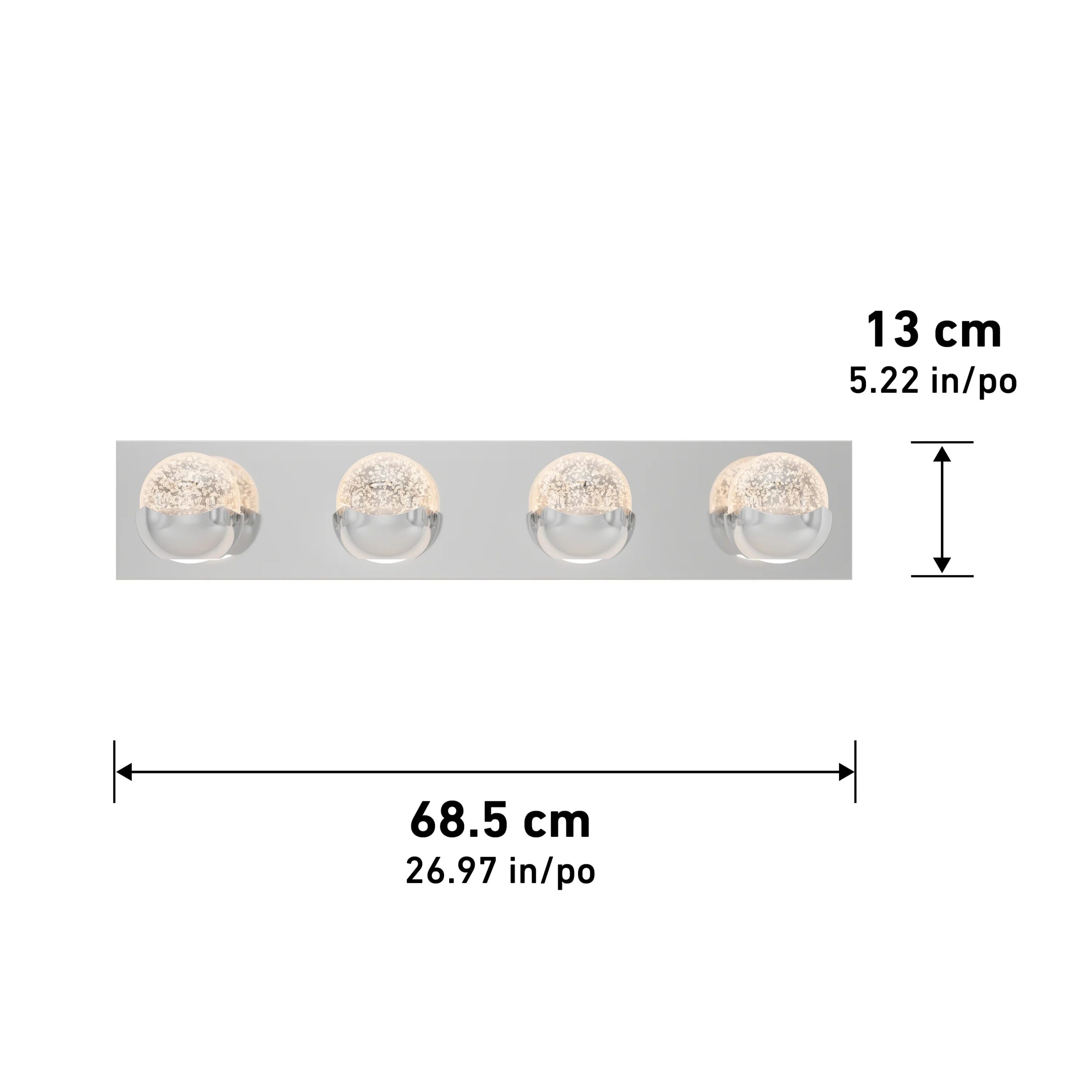 Artika Oracle 27-in (69 cm) 4-Light Modern LED Vanity Light for Bathroom - Image 9