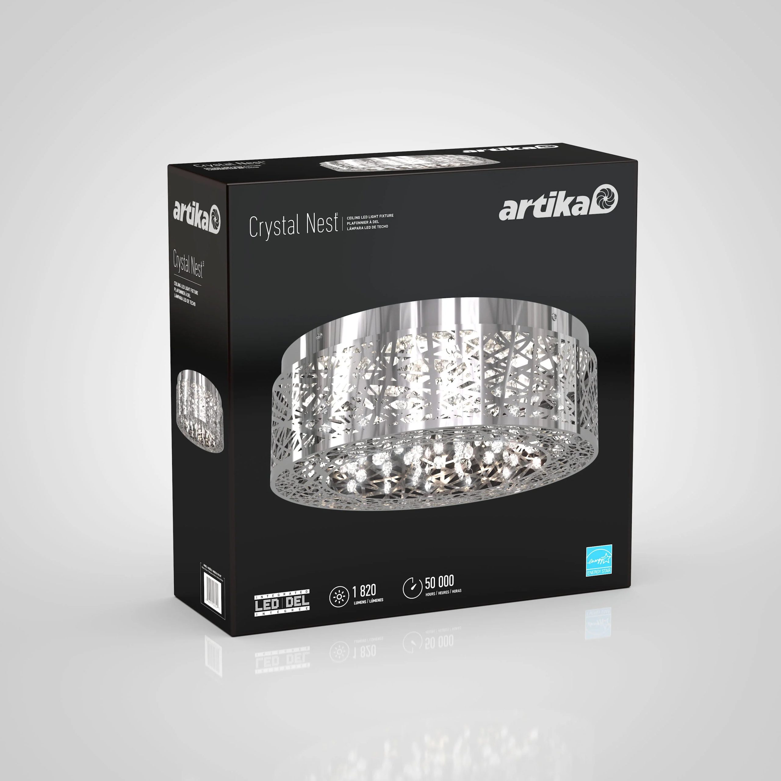Artika Crystal Nest 15 in. (38 cm) LED Flush Mount Ceiling Light - Image 6