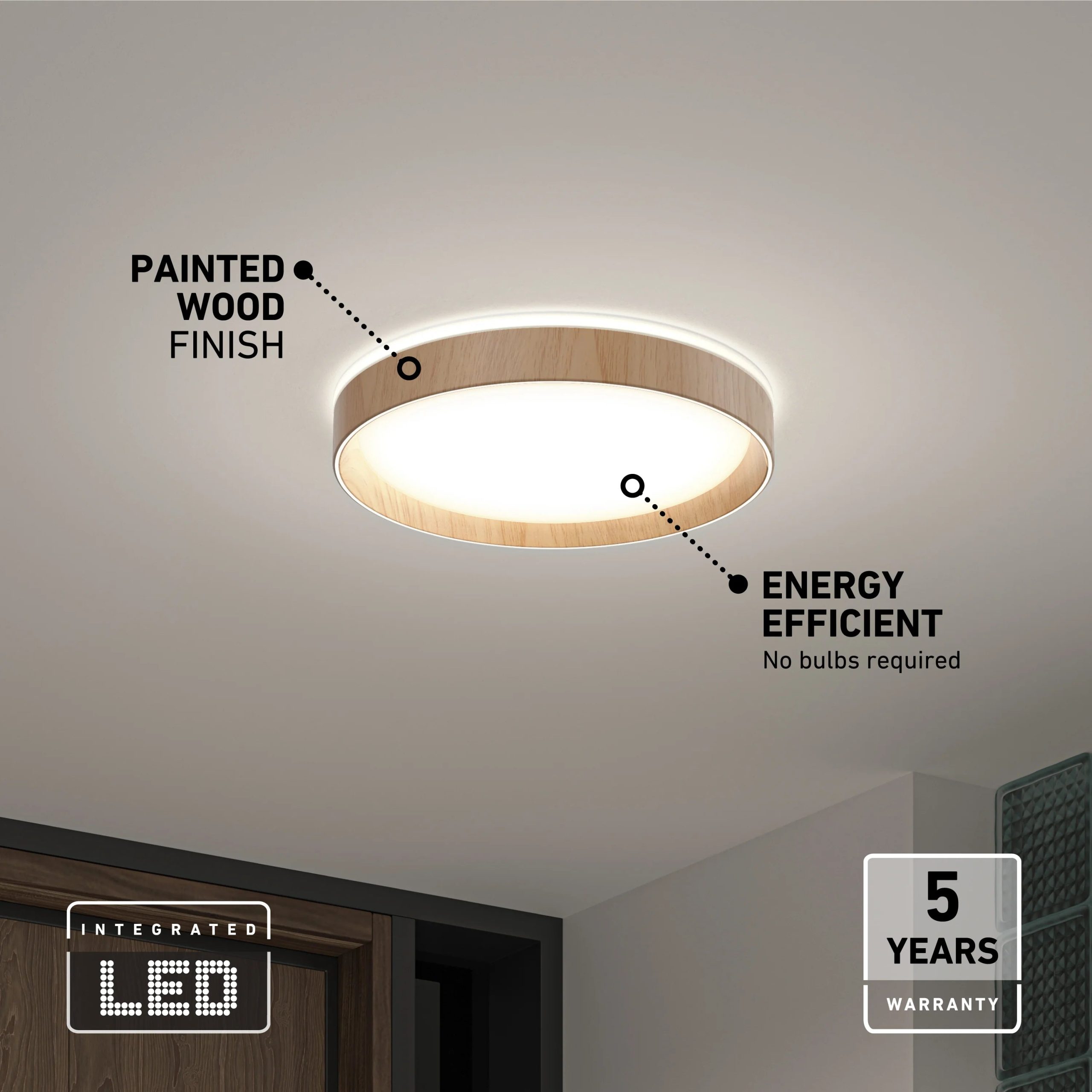 Artika Callisto 15 in. (38 cm) Modern LED Flush Mount Ceiling Light 5 CCT - Image 18
