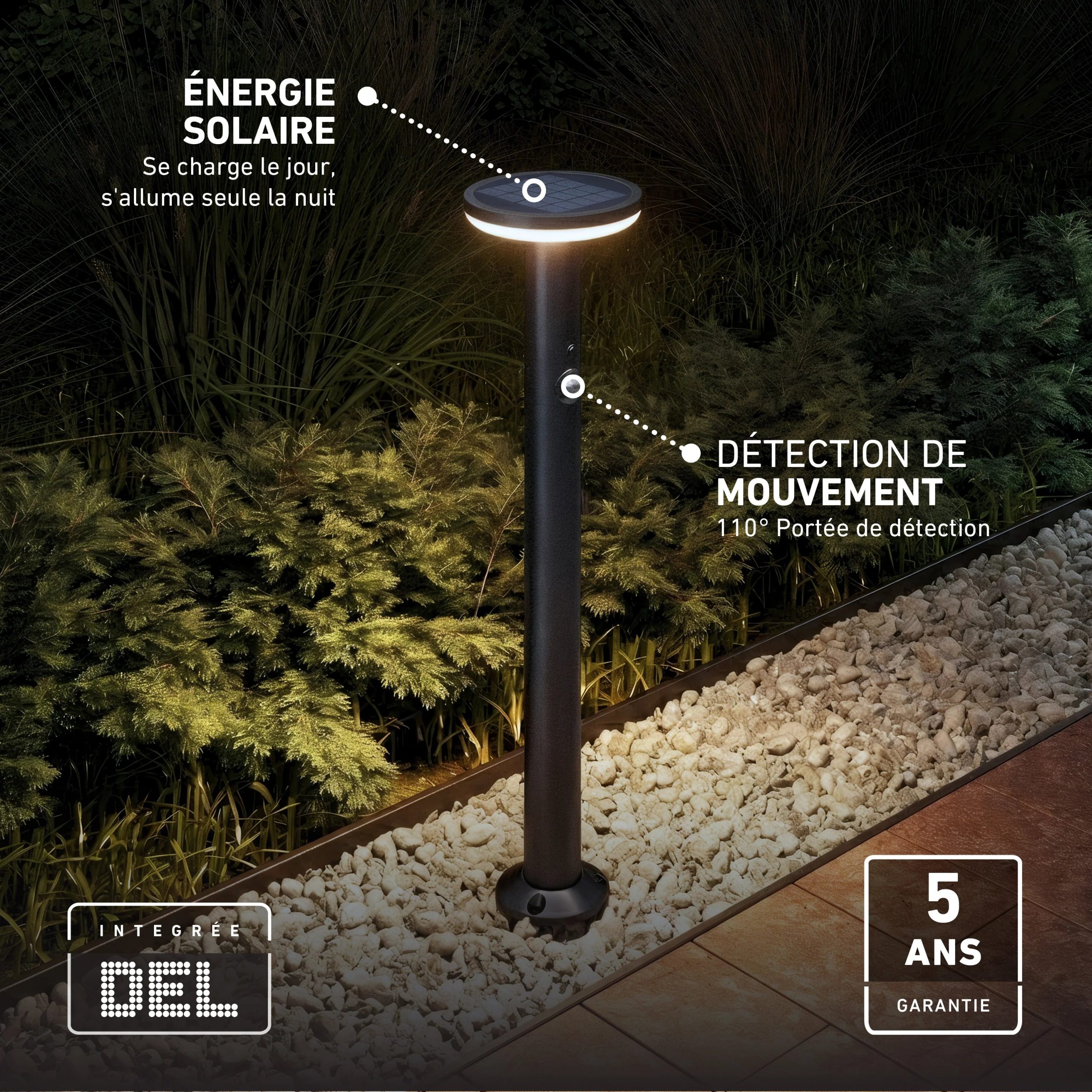 Artika Urbia Solar LED Bollard with Motion Sensor - Image 2