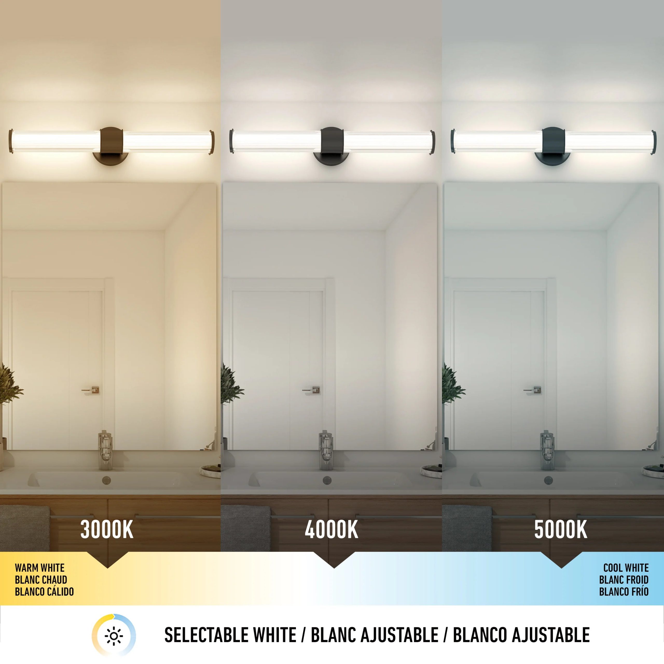 Artika Kendra 27-in (68 cm) Integrated LED 3-CCT Vanity Light Bar for Bathroom - Image 9